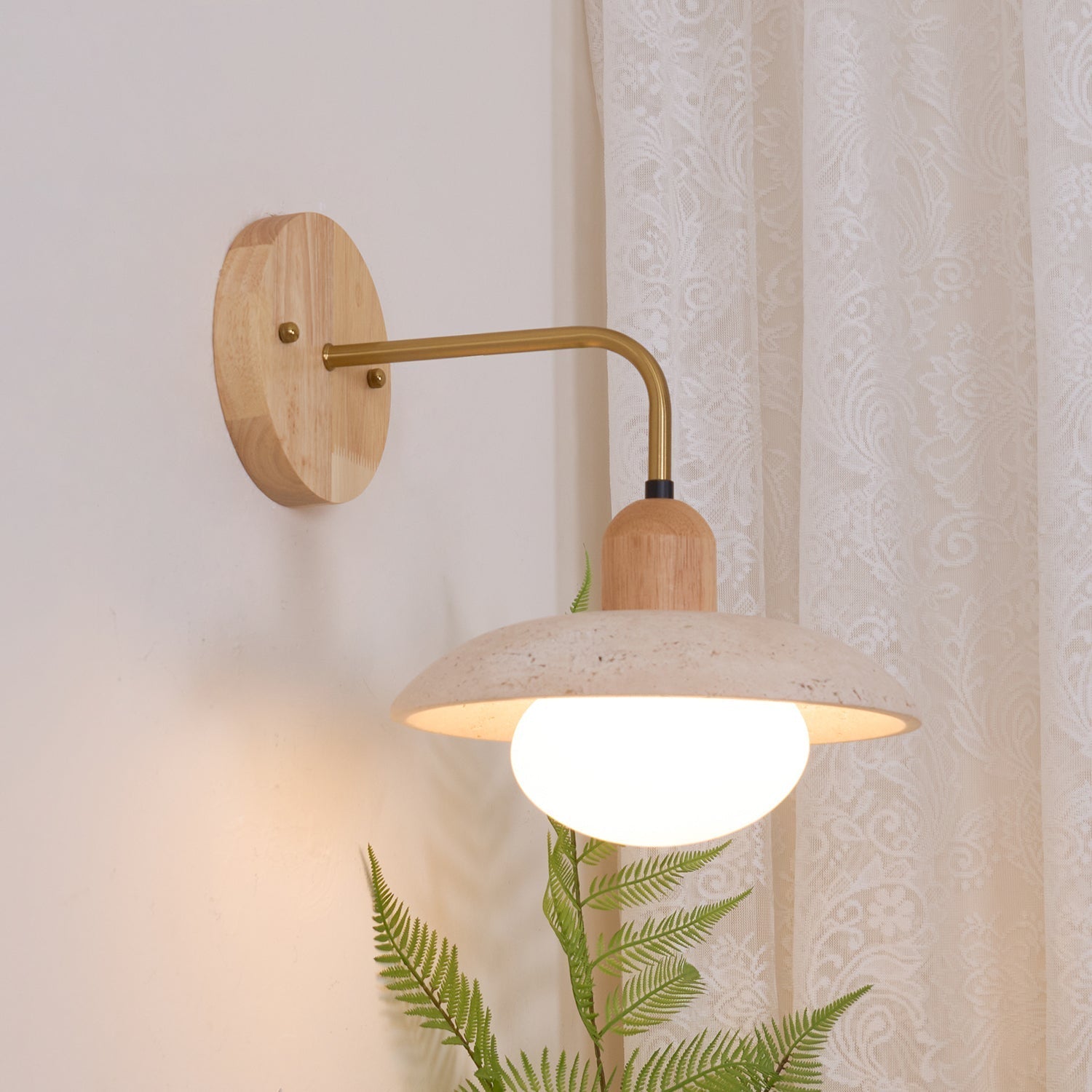 Winel Vintage-Wandleuchte aus Travertin