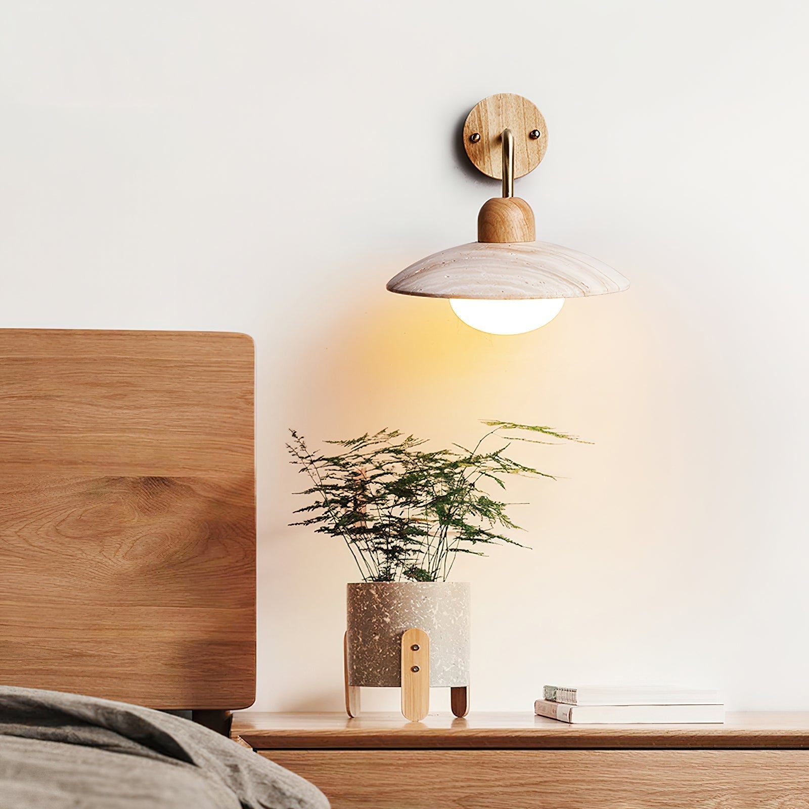 Winel Vintage-Wandleuchte aus Travertin