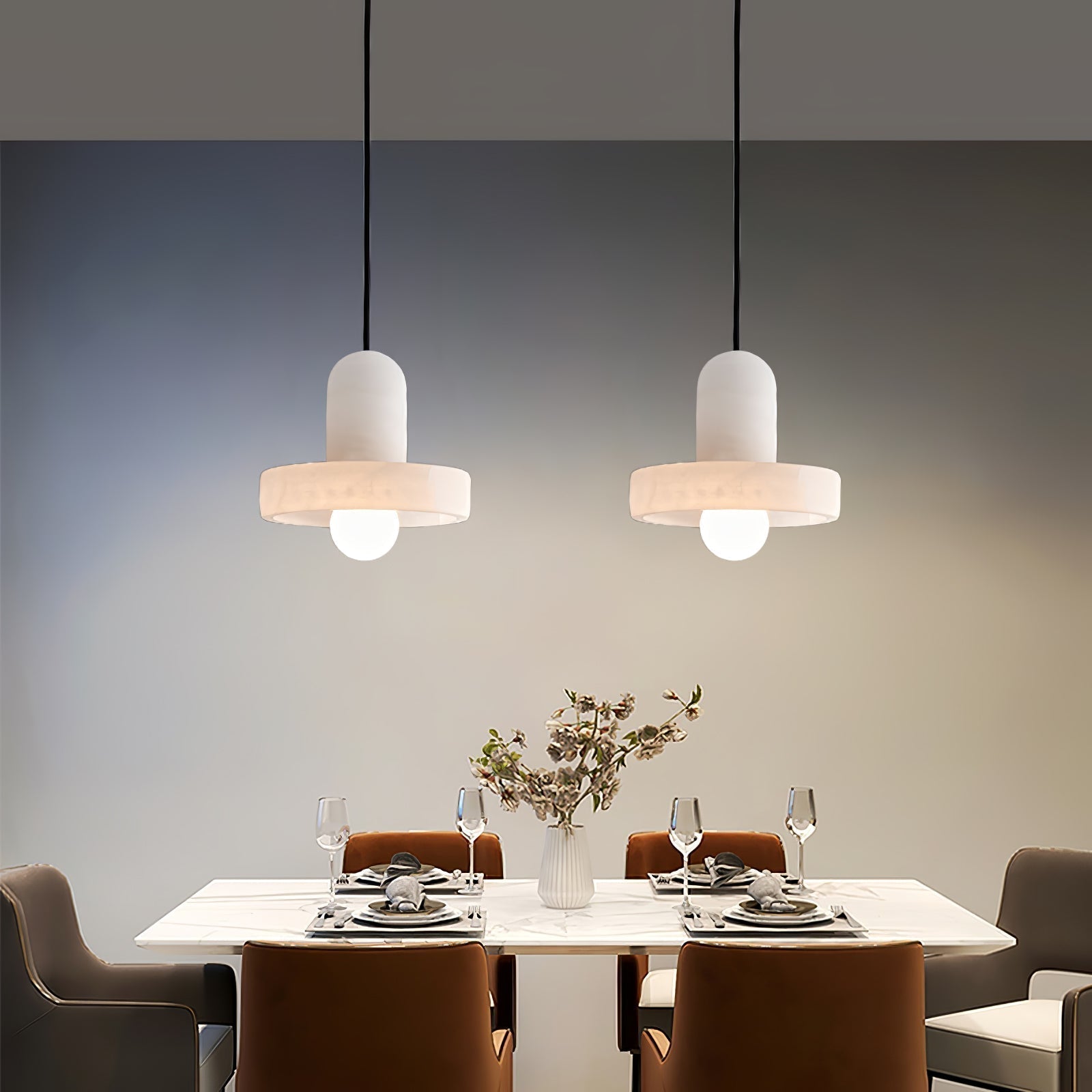Lyvynos Stacked Alabaster Pendant Light - Blowlighting