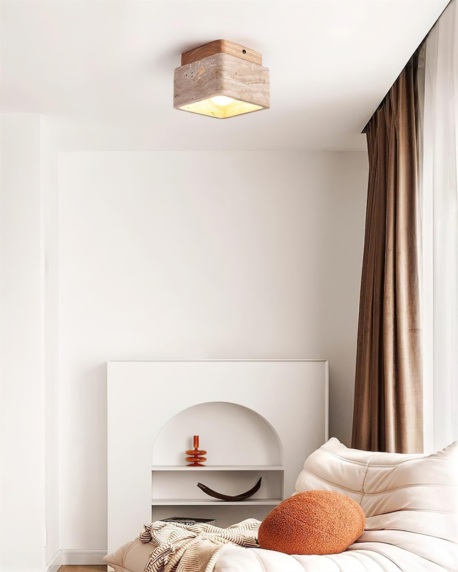 Vellin Travertin Quadrat Einbau Deckenleuchte-Letslighting