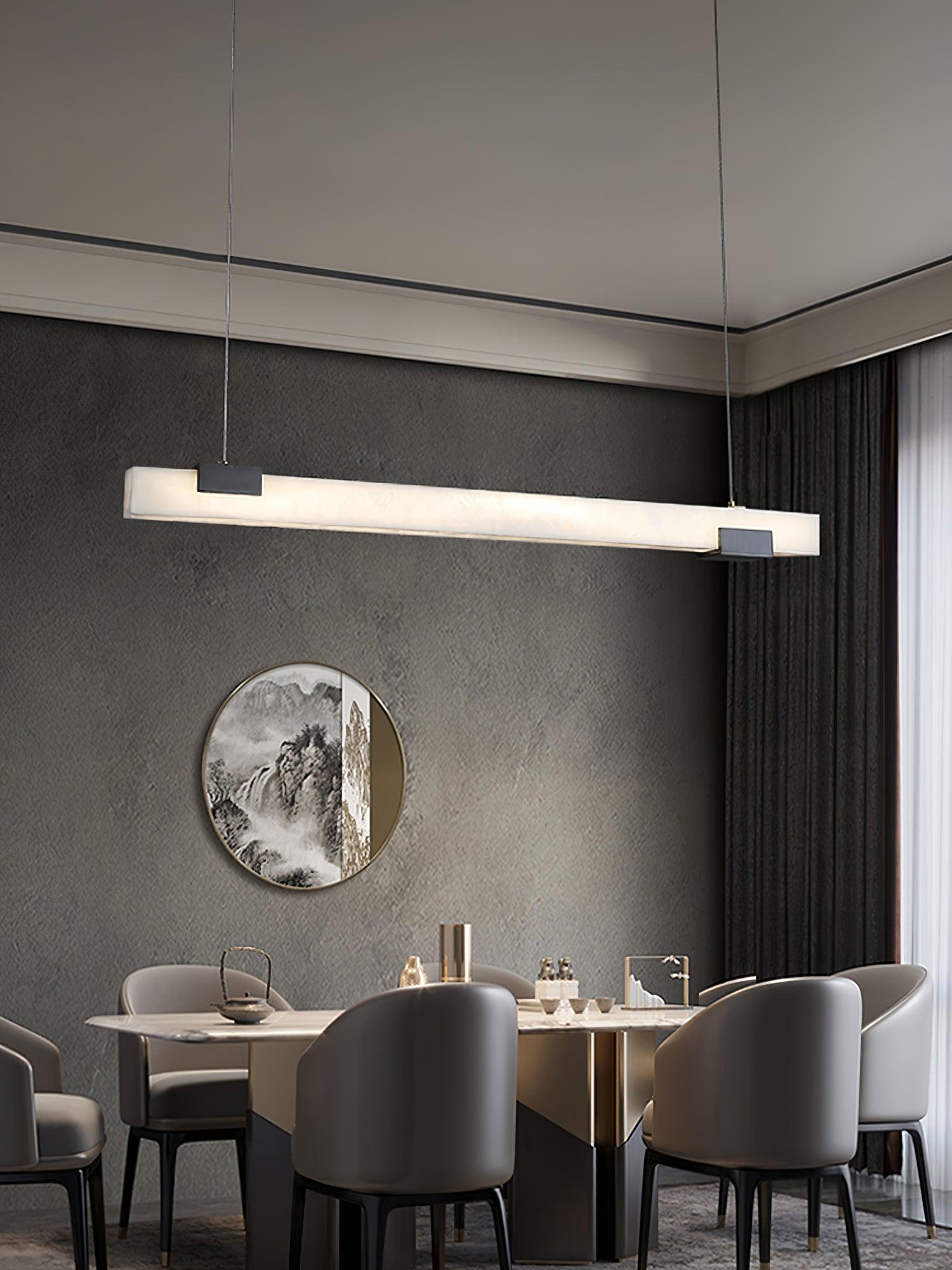Kaelen Minimalist Alabaster Linear Pendant Light - Neutralighting