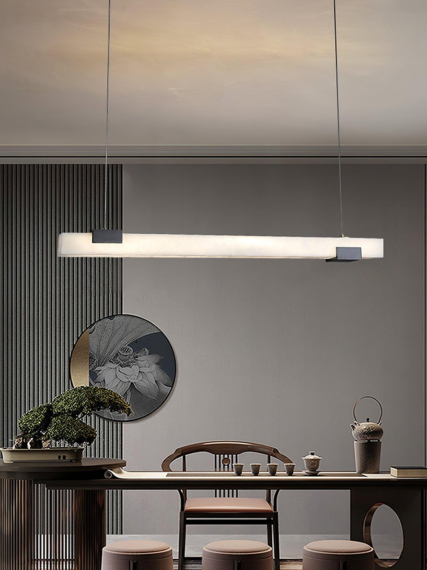 Kaelen Minimalist Alabaster Linear Pendant Light - Neutralighting