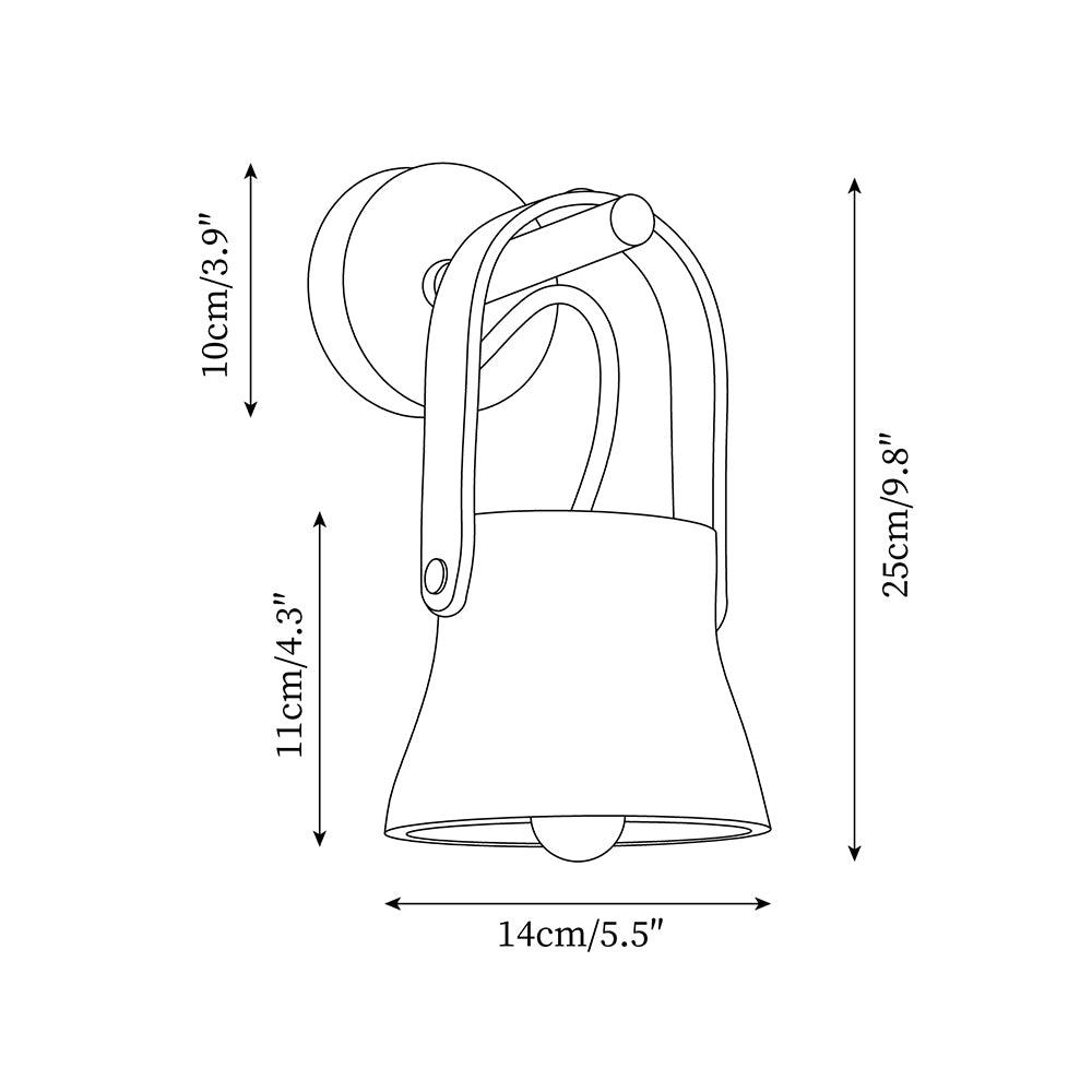 Wall Lamp Metal Body Wood Strap Travertine Shade Minimalist - Letslighting