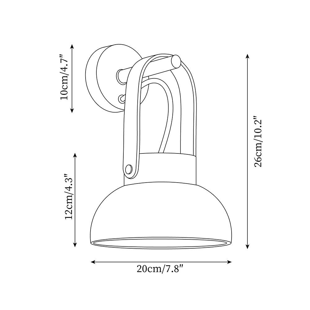 Wall Lamp Metal Body Wood Strap Travertine Shade Minimalist - Letslighting