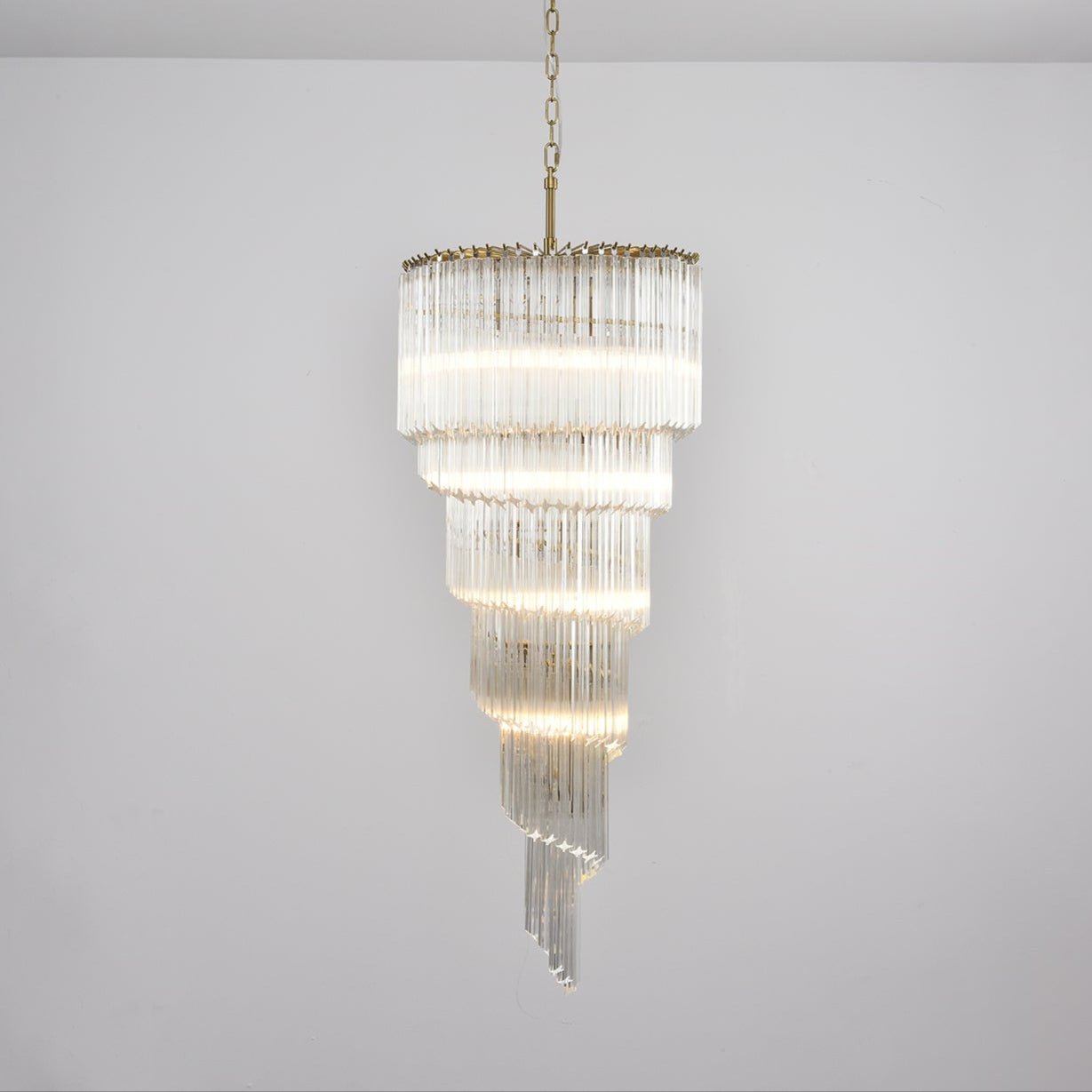 Paisley Spiralförmiger Kronleuchter aus Klarem Glas-Letslighting