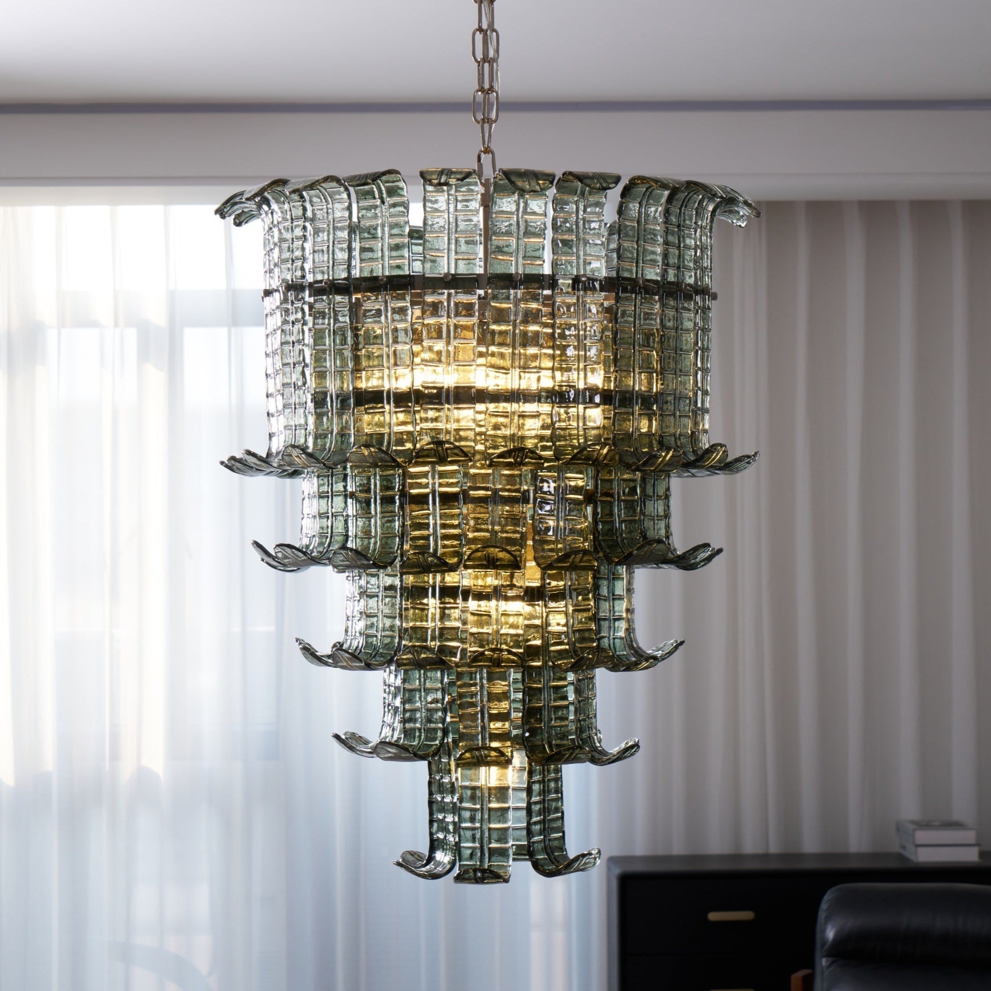 Aurora Chandelier Cascade Murano Glass Tiered Vintage - Neutralighting