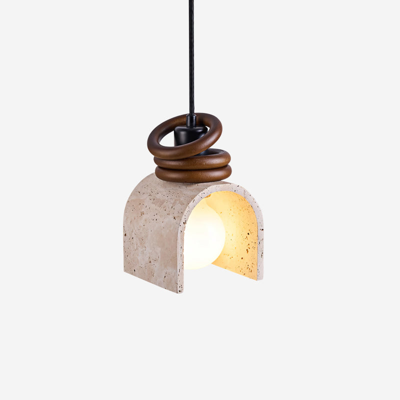 Ritta Pendant Light Travertine Arched - Letslighting