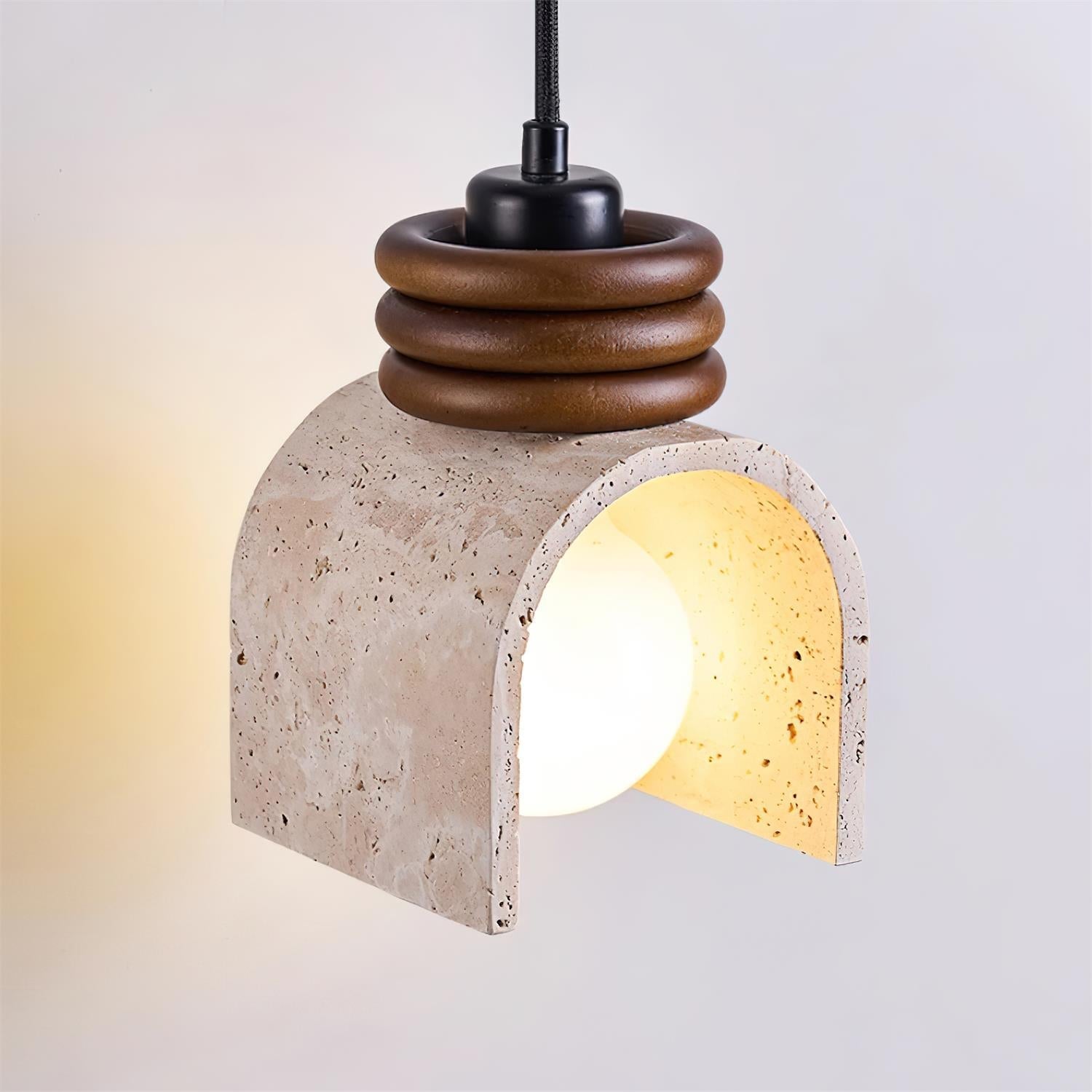 Ritta Pendant Light Travertine Arched - Letslighting