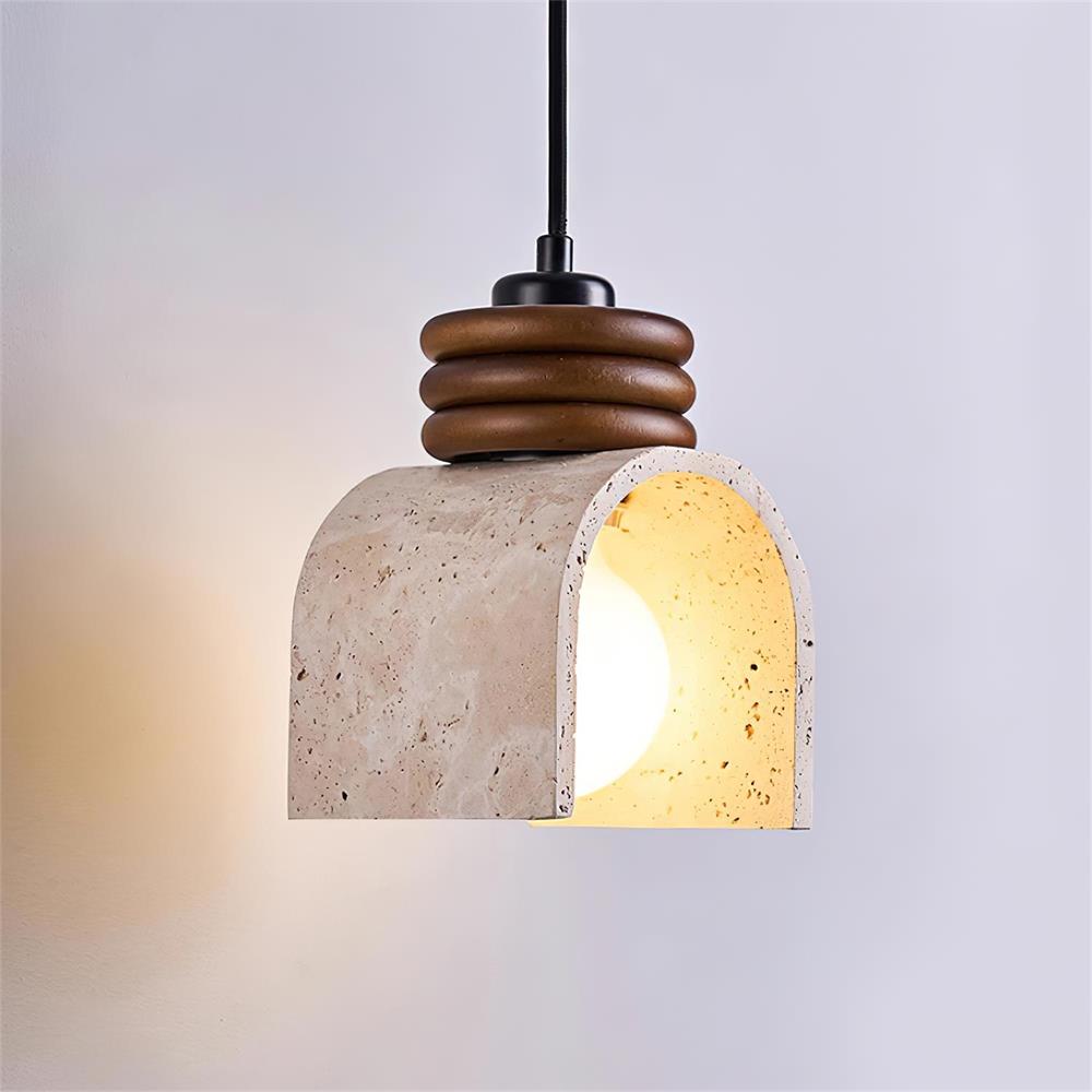 Ritta Pendant Light Travertine Arched - Letslighting