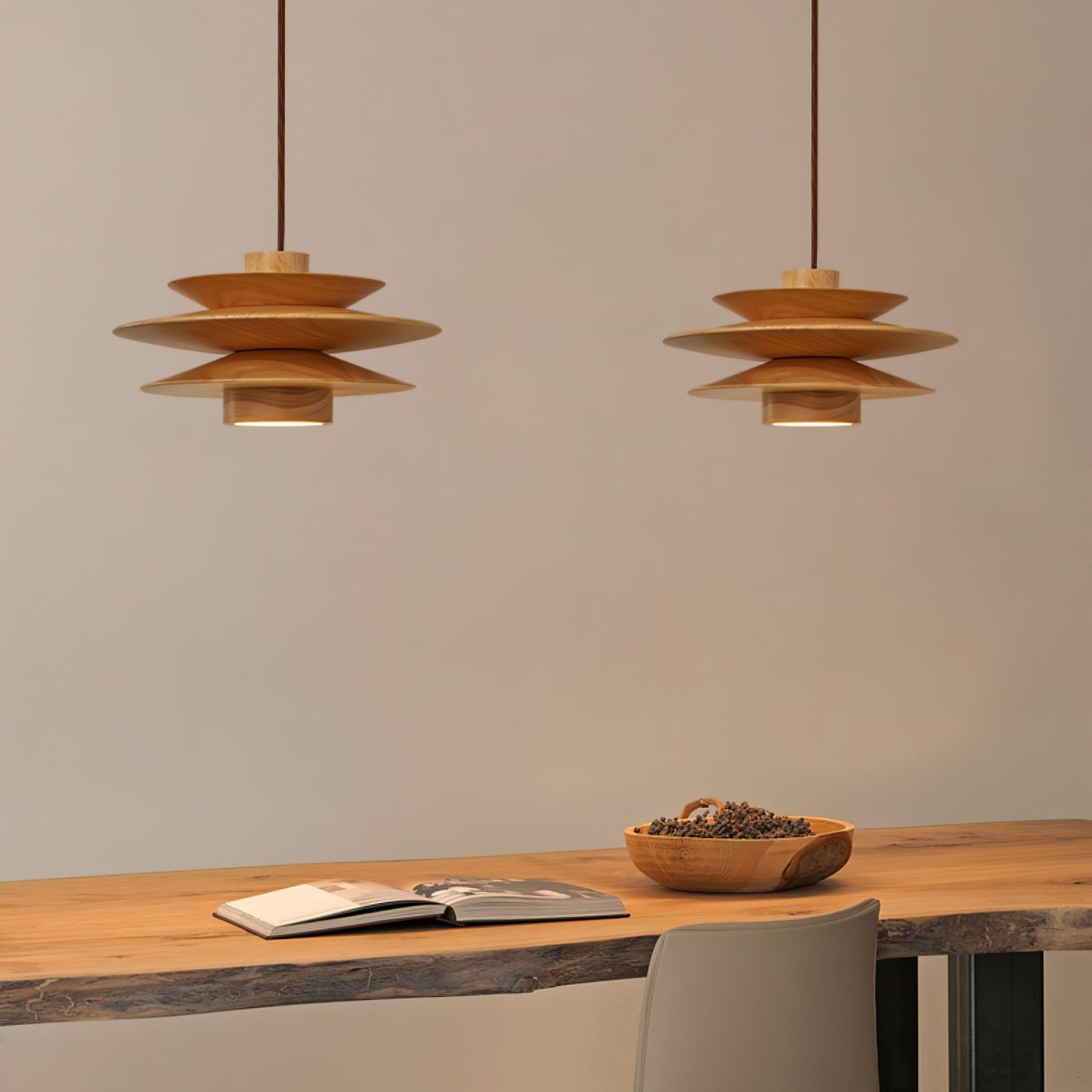 Eldora Holz Retro Pendelleuchte-Letslighting