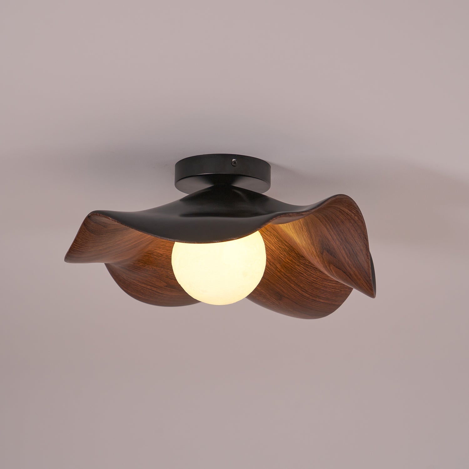 Lanoe Deckenleuchte Holz Schwarz & Weiß