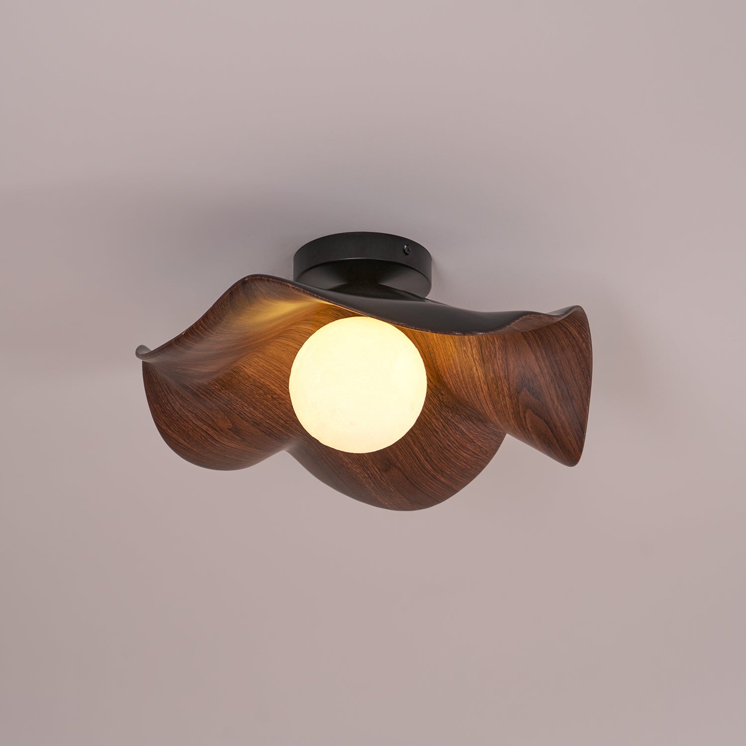 Lanoe Deckenleuchte Holz Schwarz & Weiß
