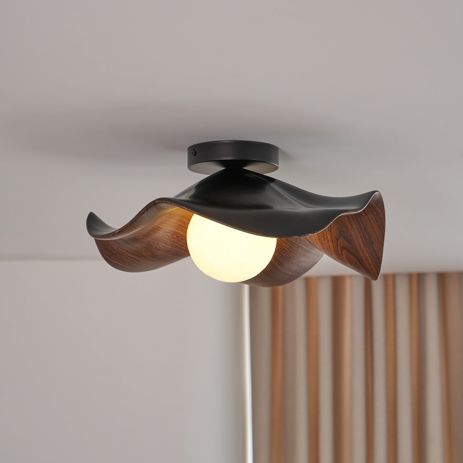 Lanoe Deckenleuchte Holz Schwarz & Weiß