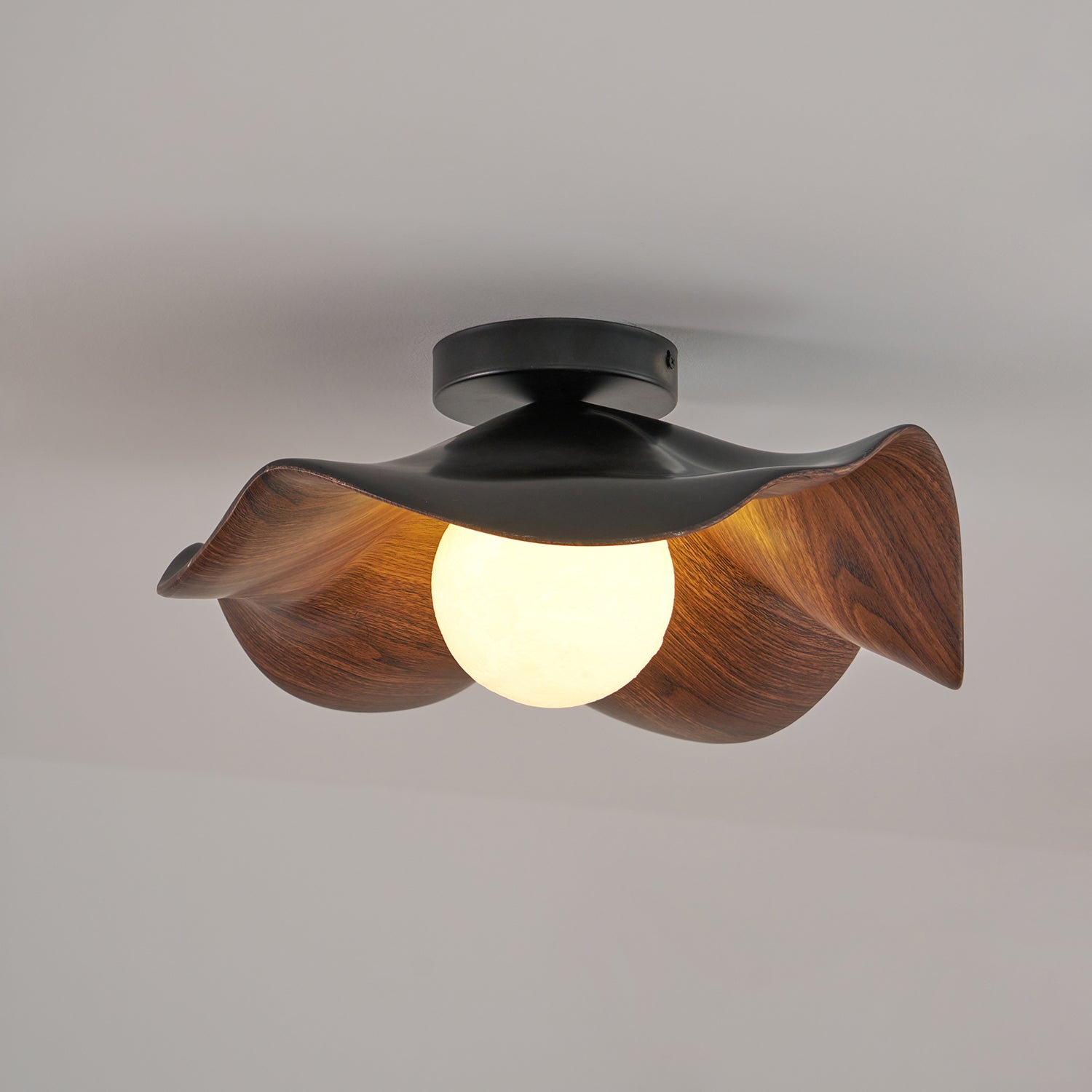 Lanoe Deckenleuchte Holz Schwarz & Weiß