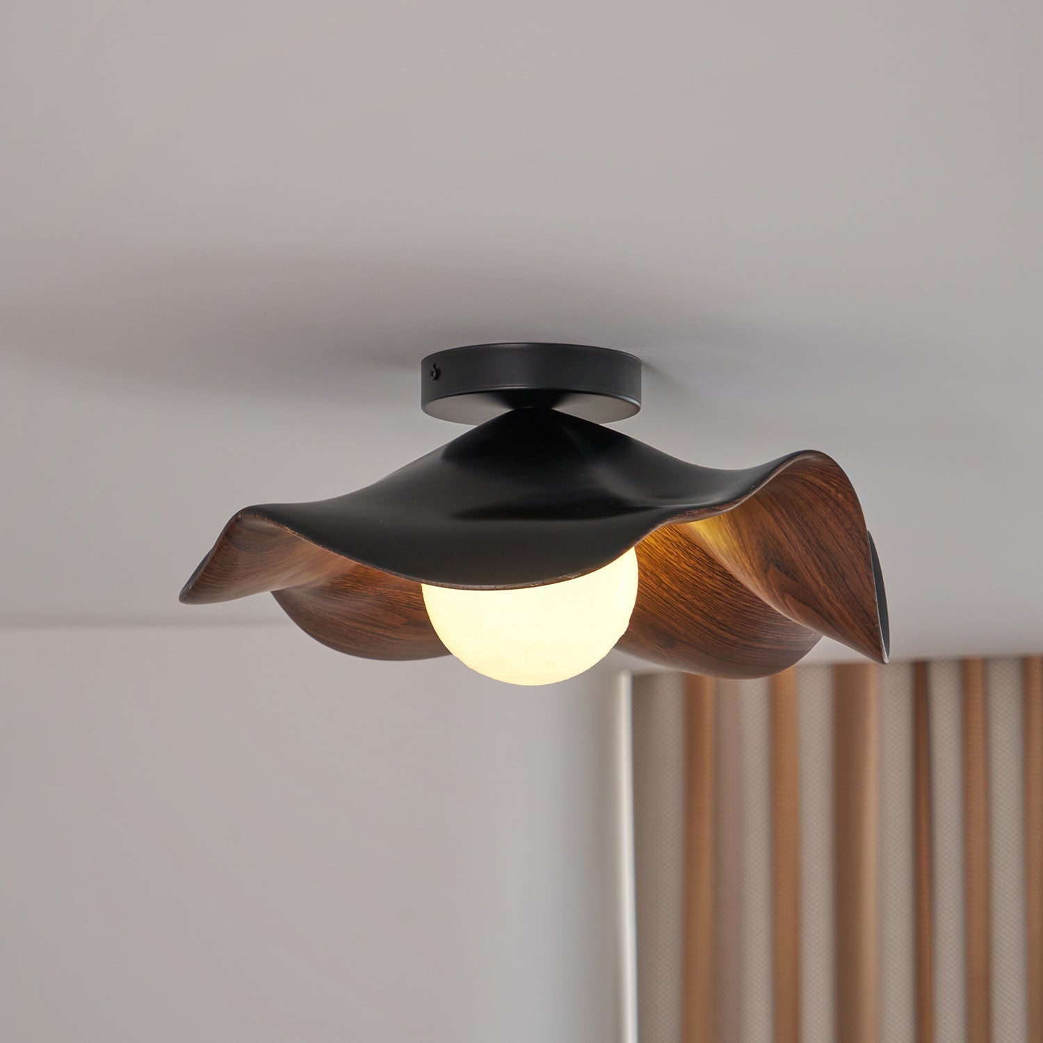 Lanoe Deckenleuchte Holz Schwarz & Weiß