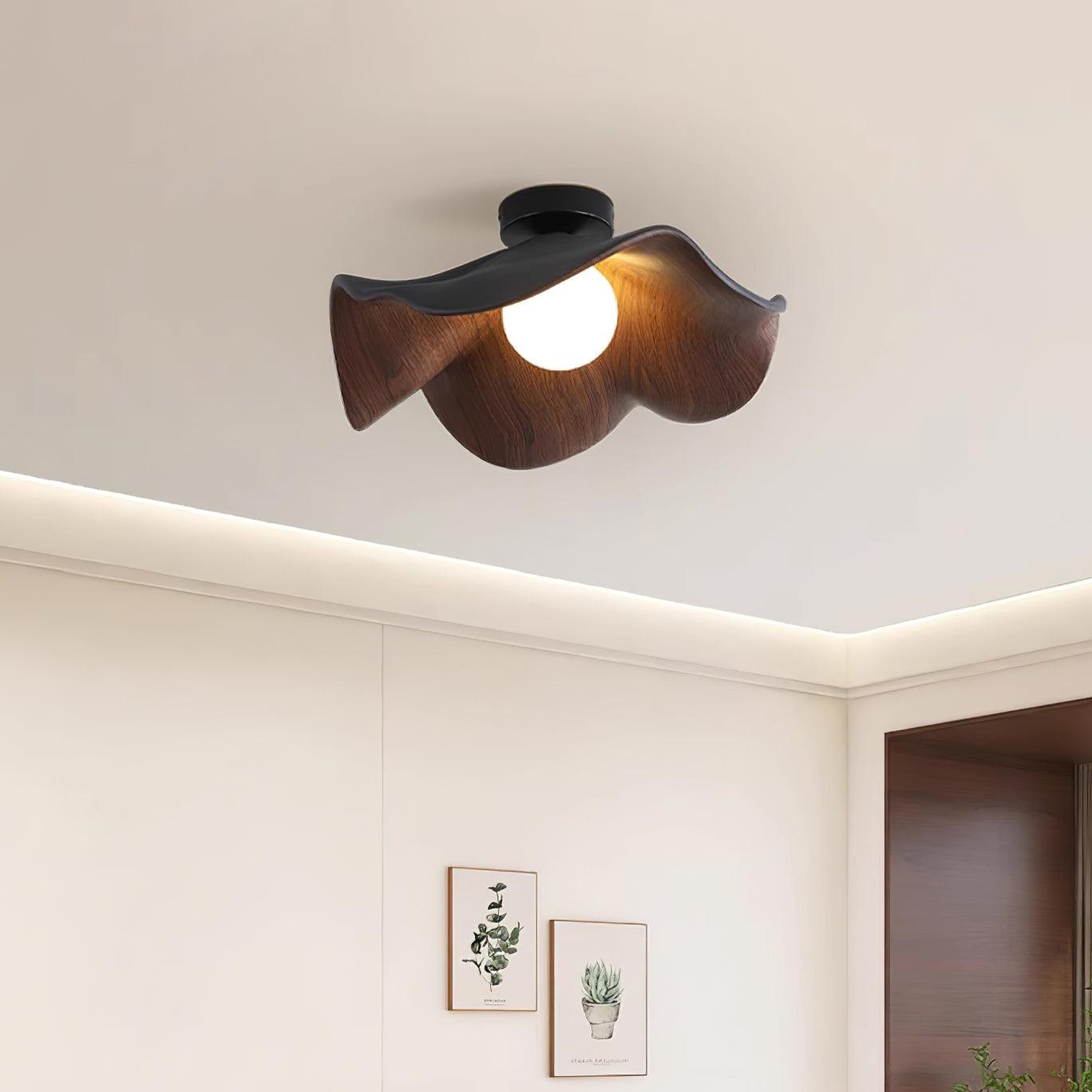 Lanoe Deckenleuchte Holz Schwarz & Weiß