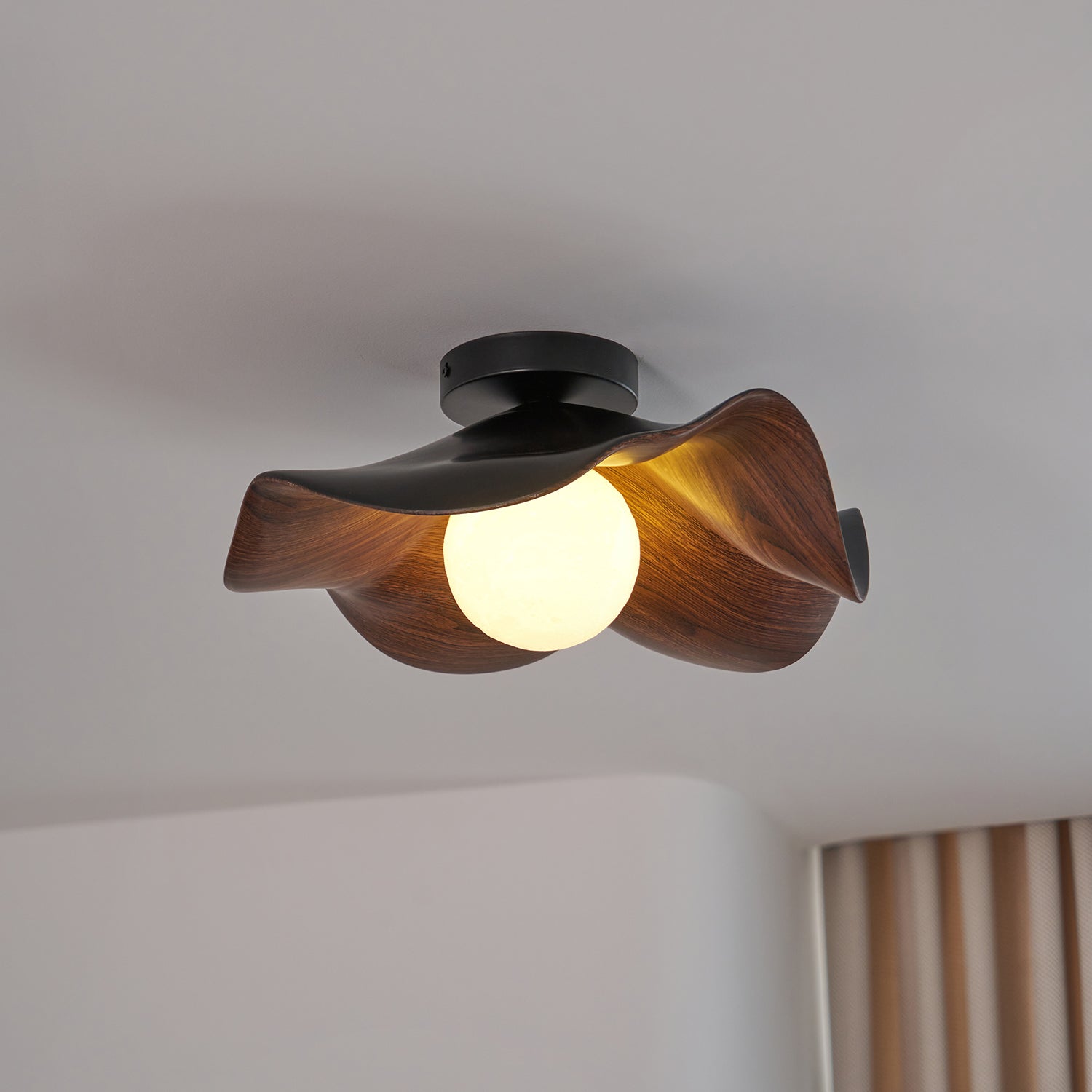 Lanoe Deckenleuchte Holz Schwarz & Weiß