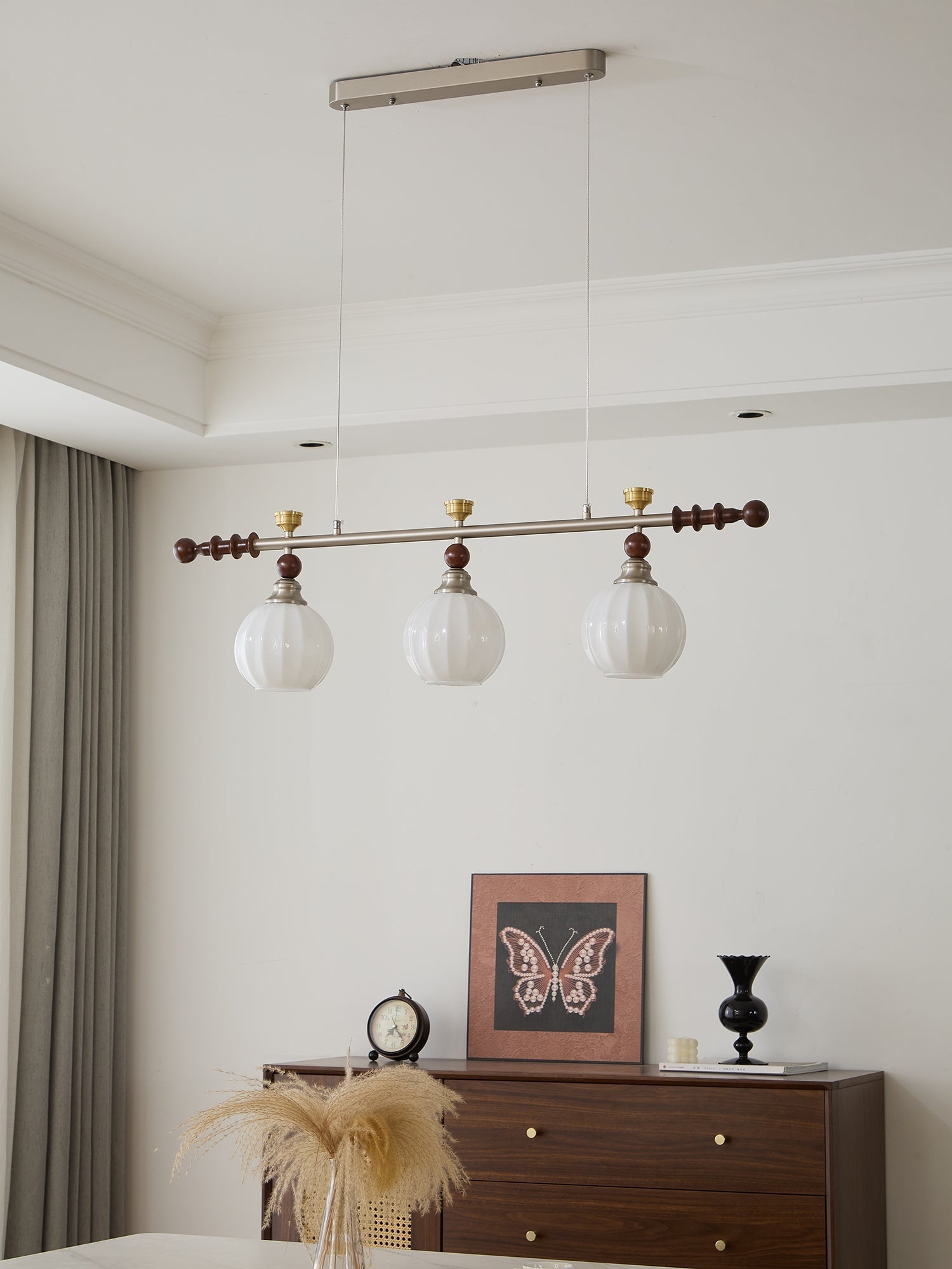 Otheia Eleganz Vintage Linear Holz Pendelleuchte-Letslighting