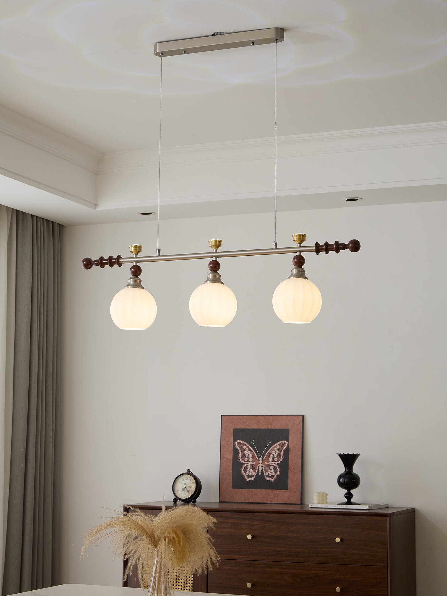 Otheia Eleganz Vintage Linear Holz Pendelleuchte-Letslighting