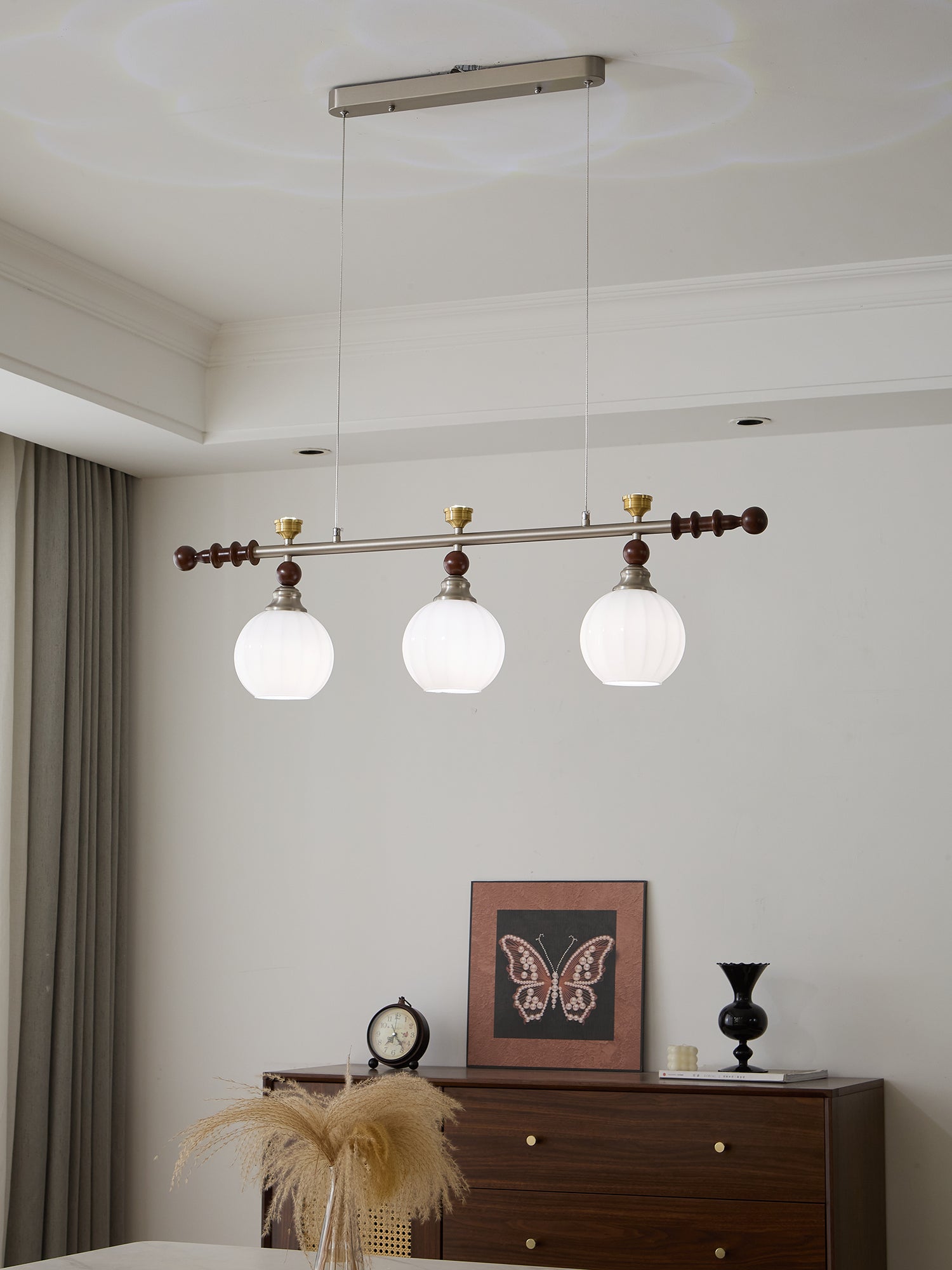 Otheia Eleganz Vintage Linear Holz Pendelleuchte-Letslighting