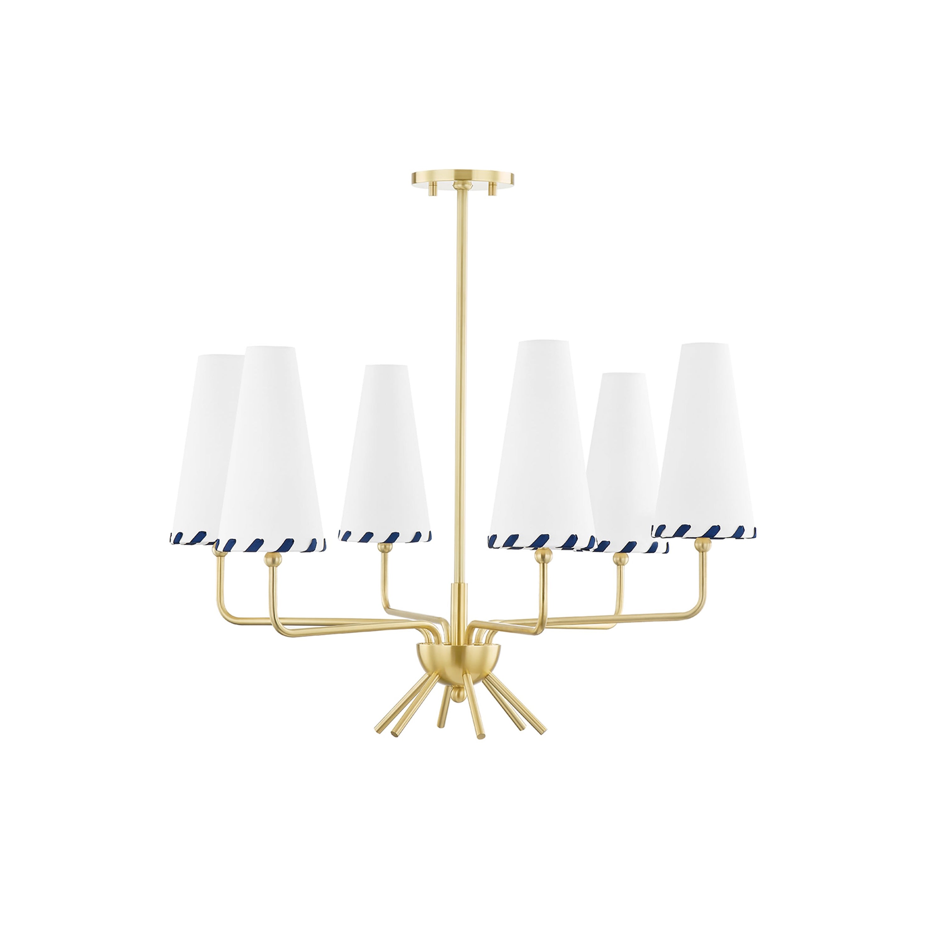 Haven Vintage Mid-Century Messing-Stoff-Kronleuchter-Letslighting