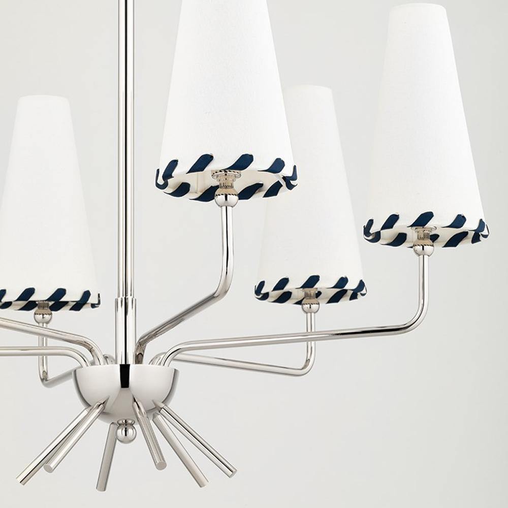 Haven Vintage Mid-Century Messing-Stoff-Kronleuchter-Letslighting
