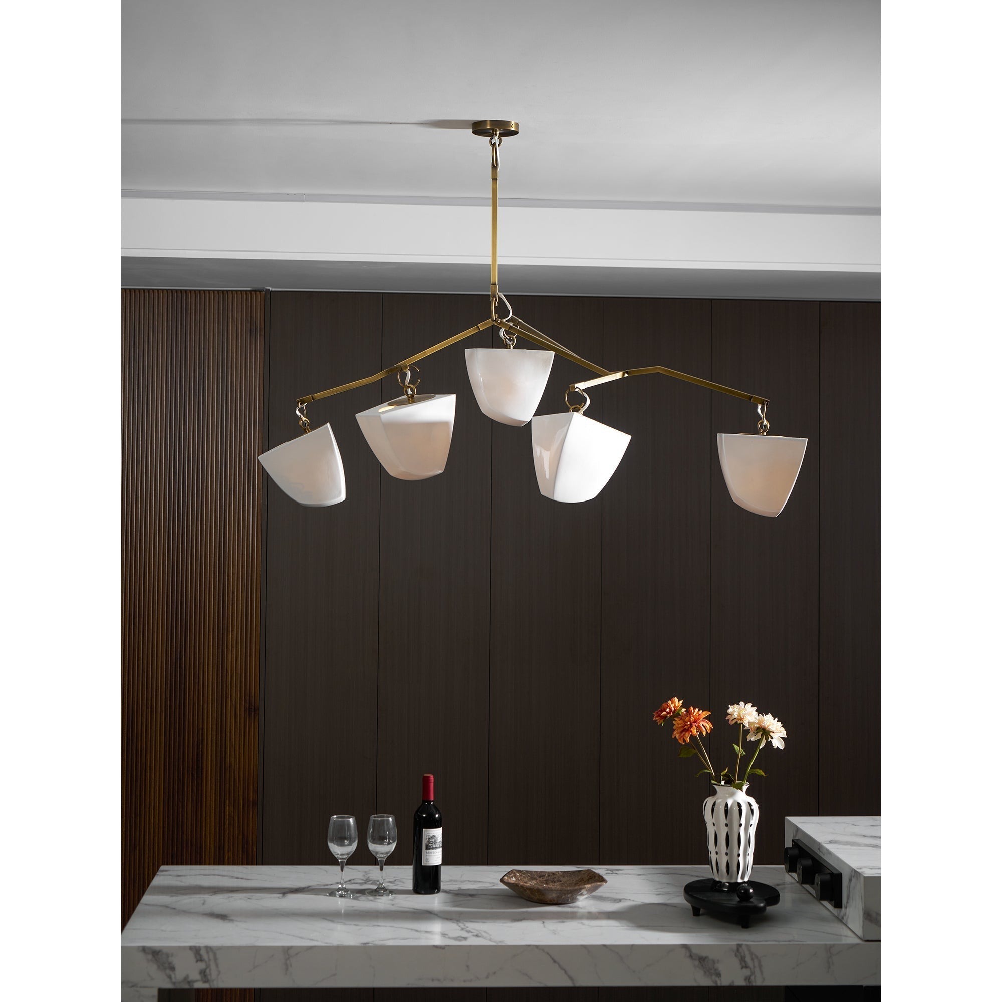 Iris Moderner Kronleuchter aus Messingkeramik-Letslighting