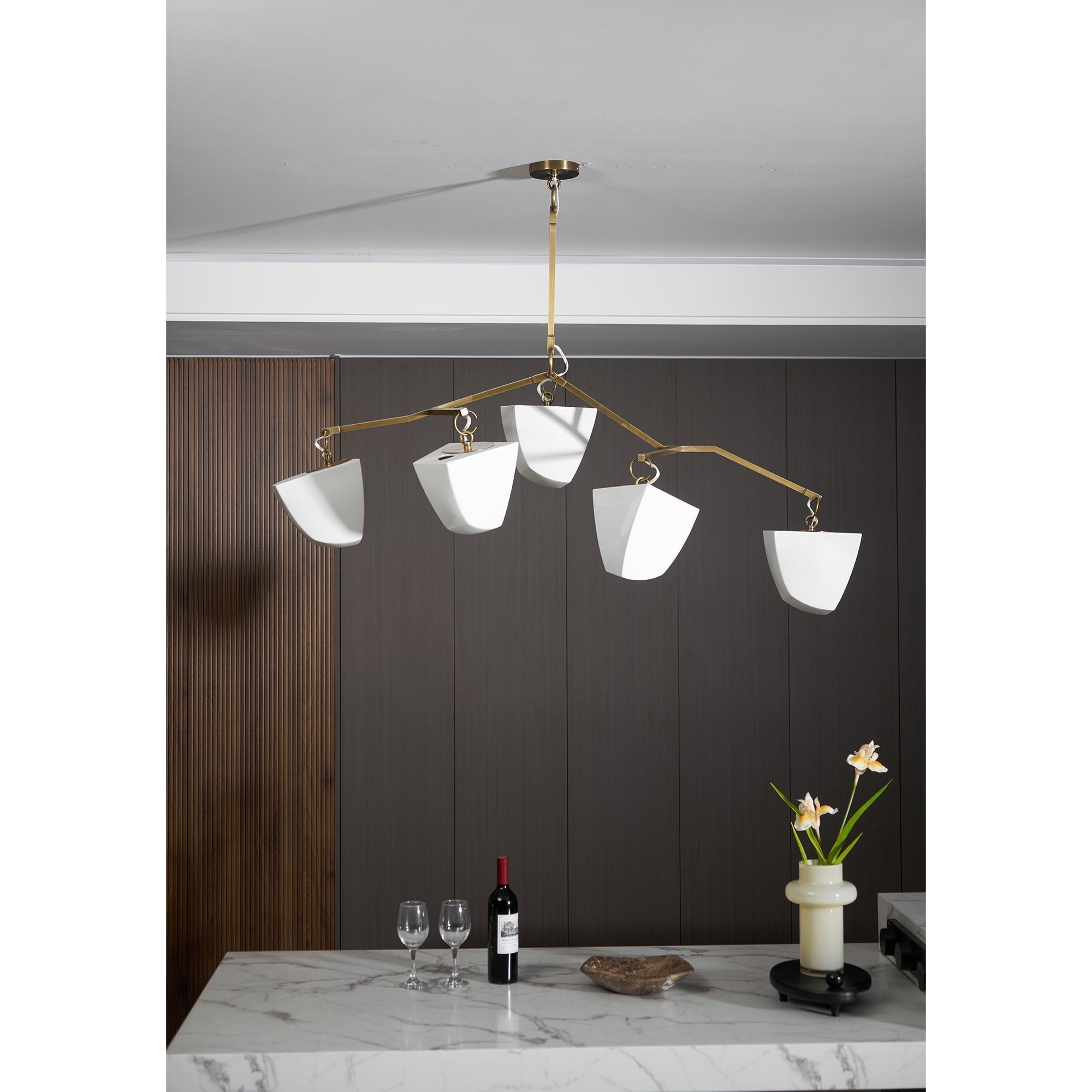 Iris Moderner Kronleuchter aus Messingkeramik-Letslighting
