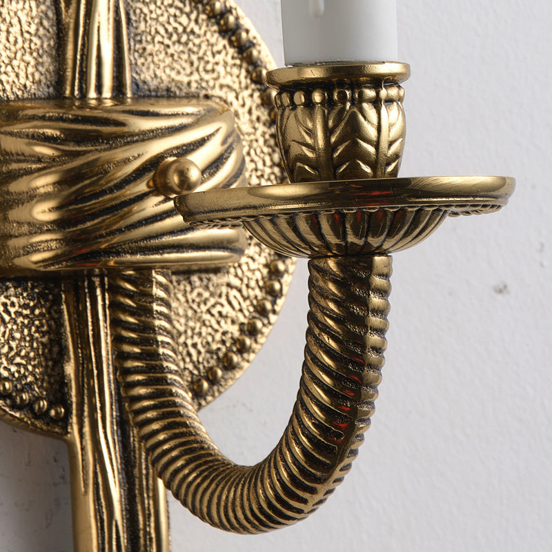Juno Industrielle Vintage Wandleuchte aus Messing-Letslighting