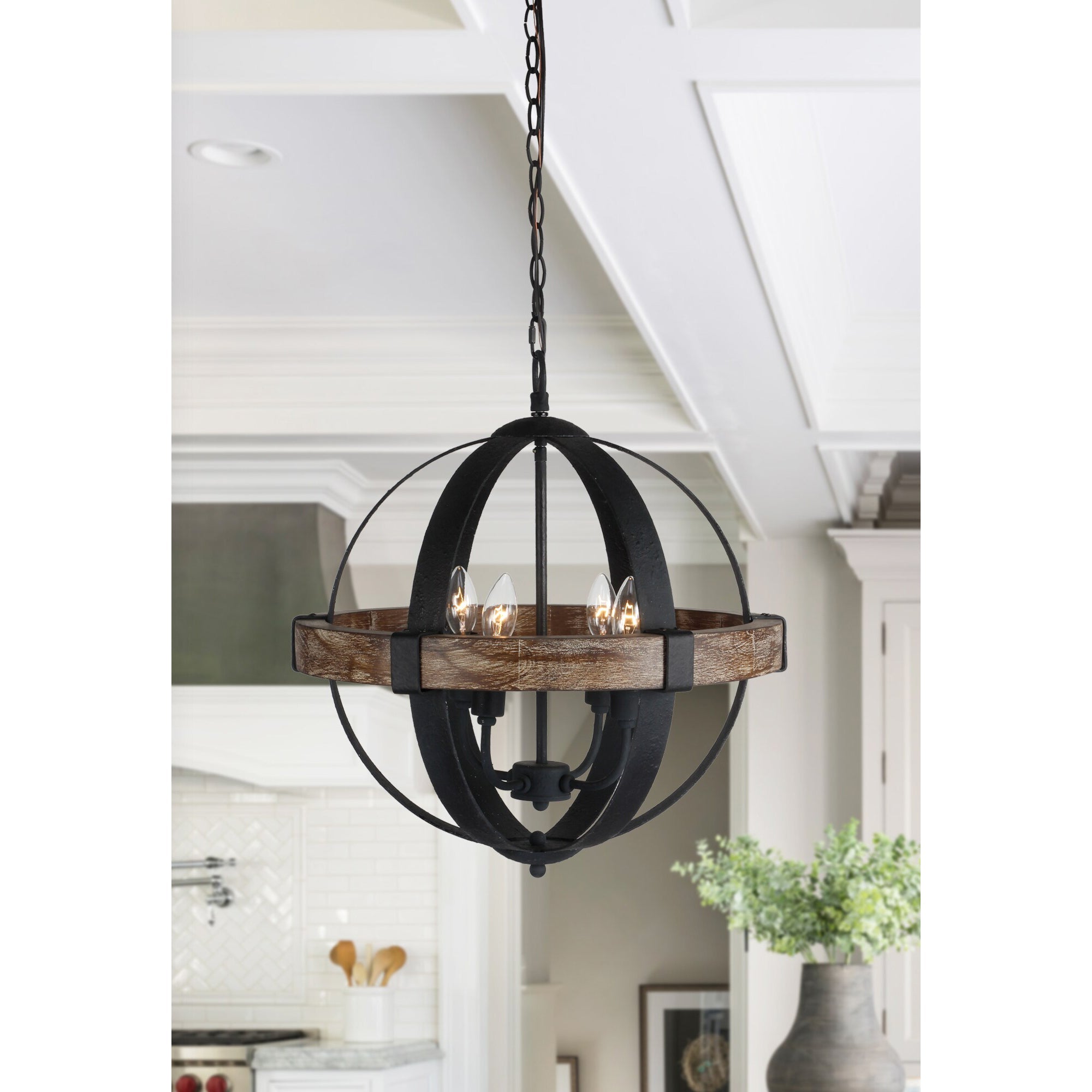 Luxe Vintage Industrial Holz Pendelleuchte-Letslighting