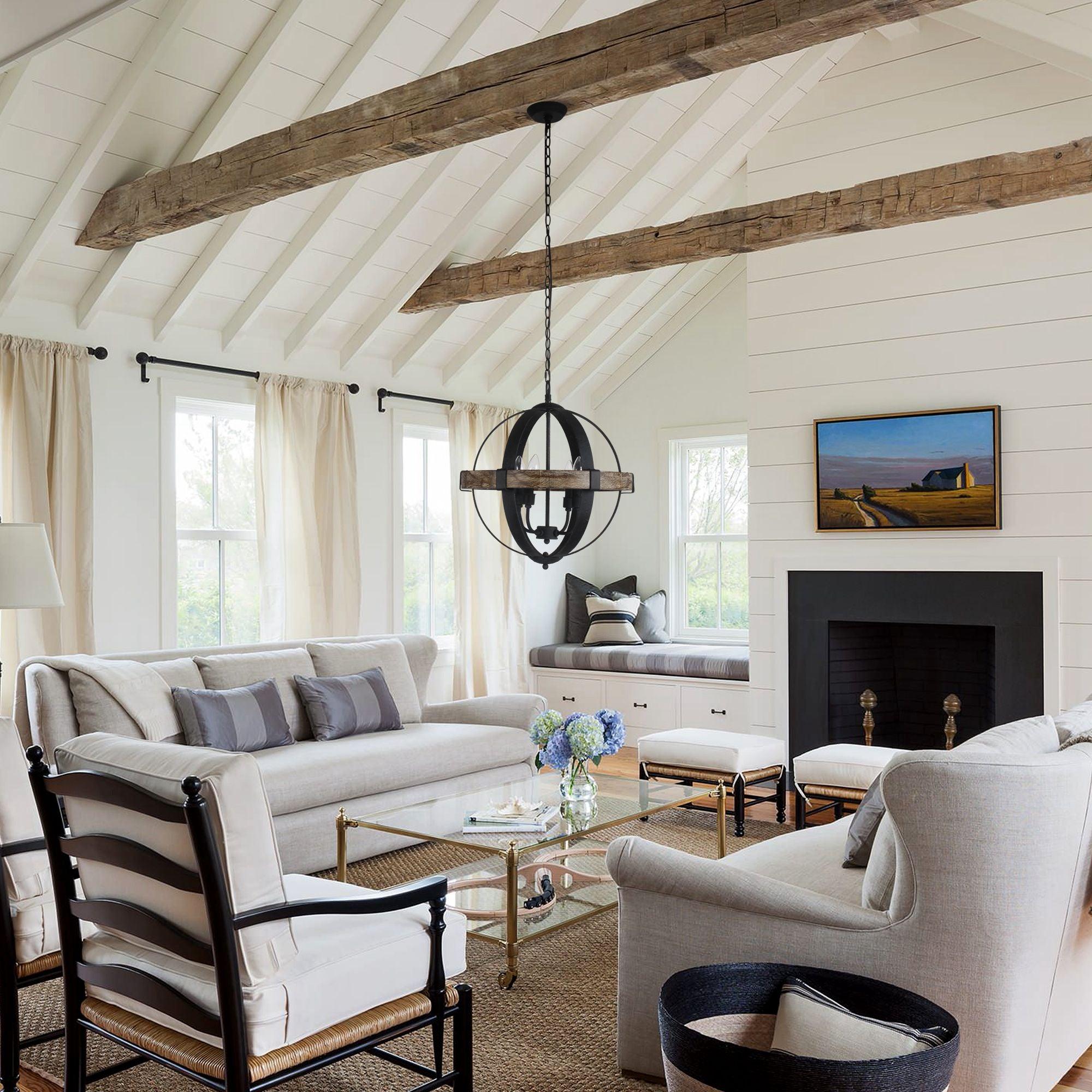 Luxe Vintage Industrial Holz Pendelleuchte-Letslighting
