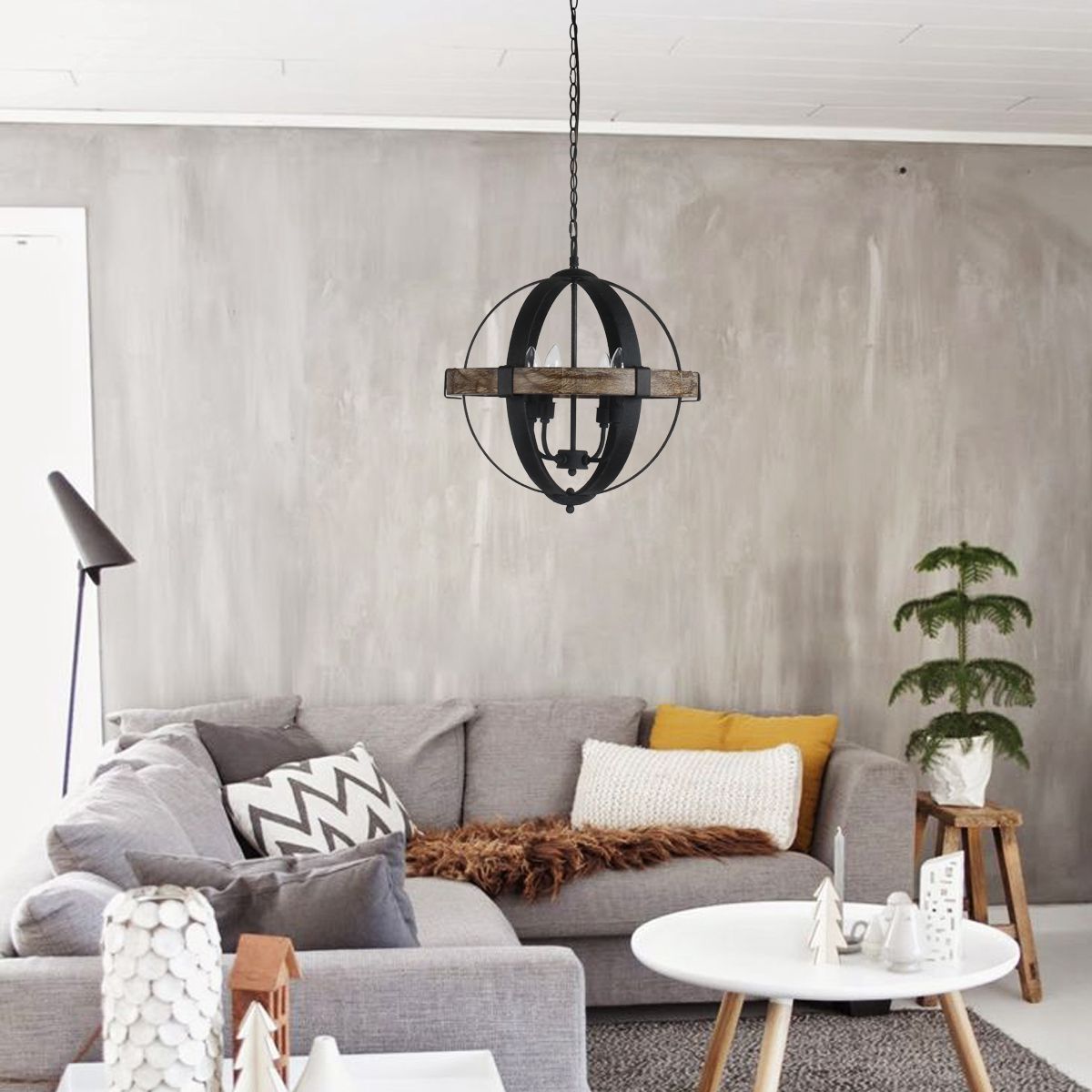 Luxe Vintage Industrial Holz Pendelleuchte-Letslighting
