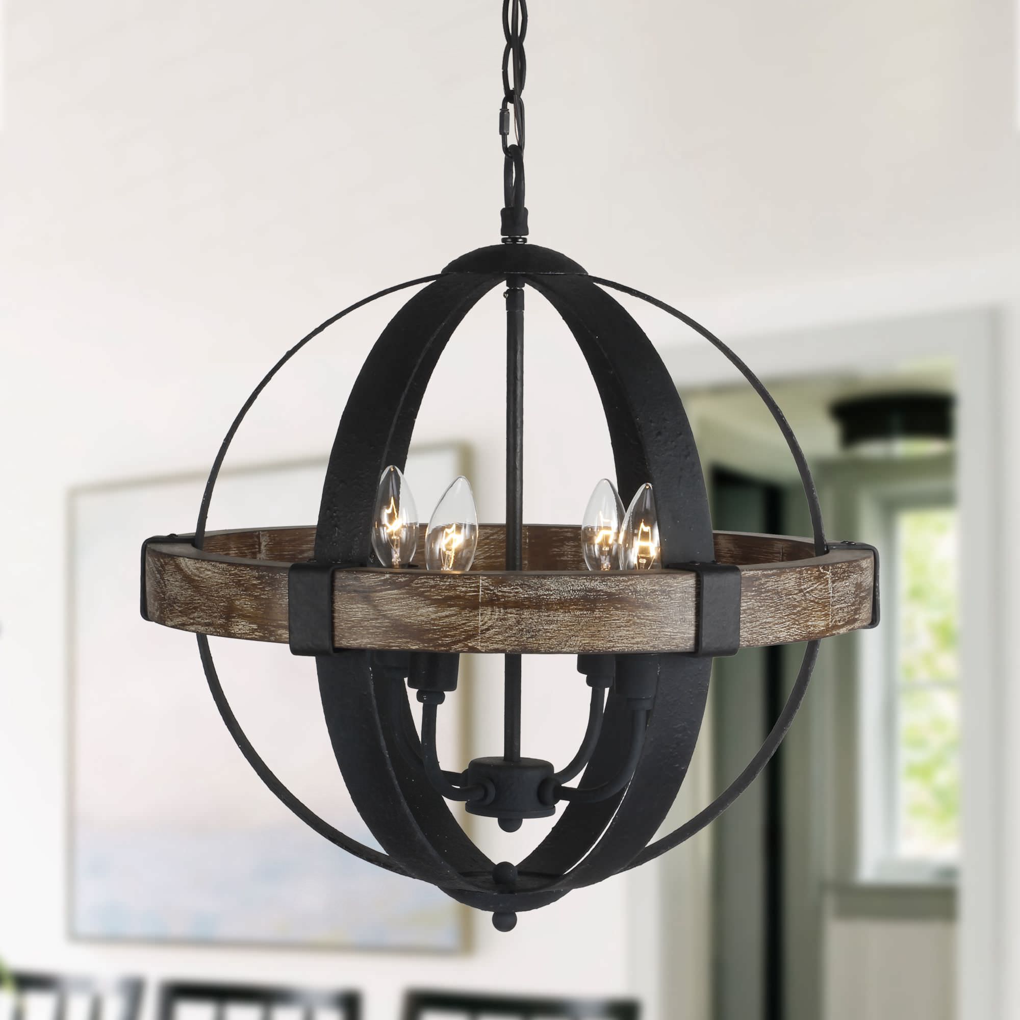 Luxe Vintage Industrial Holz Pendelleuchte-Letslighting