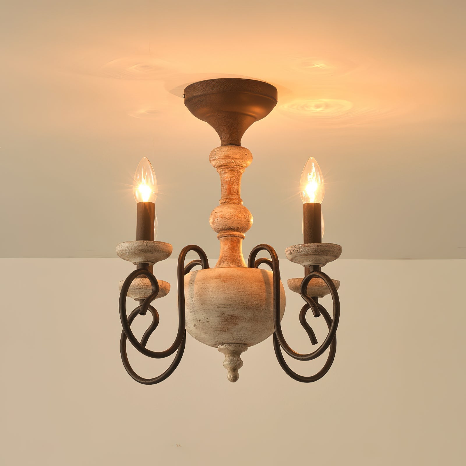 Myst Vintage Deckenleuchte aus Holz-Letslighting