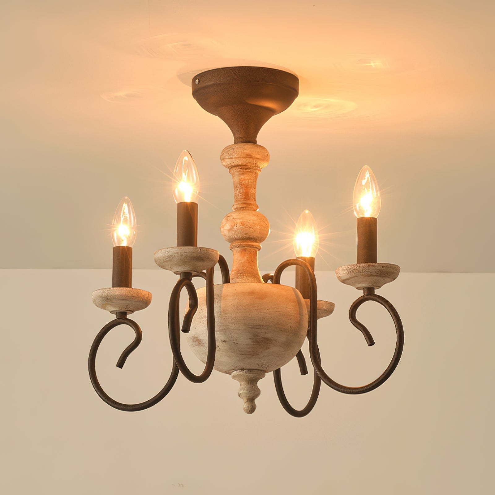 Myst Vintage Deckenleuchte aus Holz-Letslighting