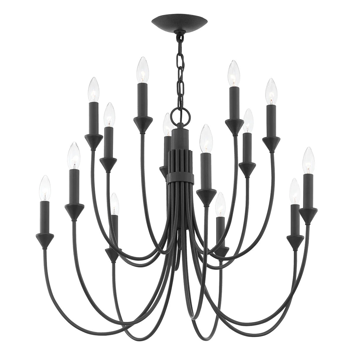 Onyx Schwarzer Industrieller Vintage Kronleuchter-Letslighting