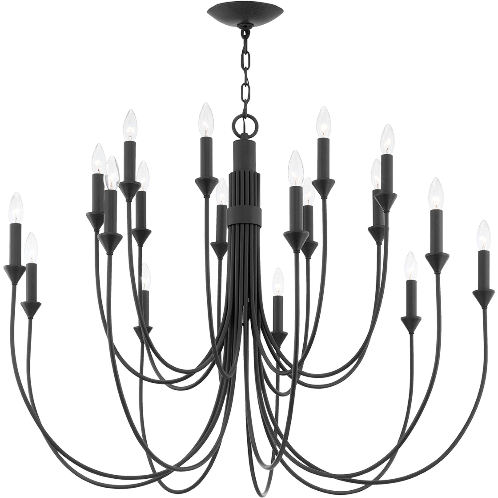 Onyx Schwarzer Industrieller Vintage Kronleuchter-Letslighting