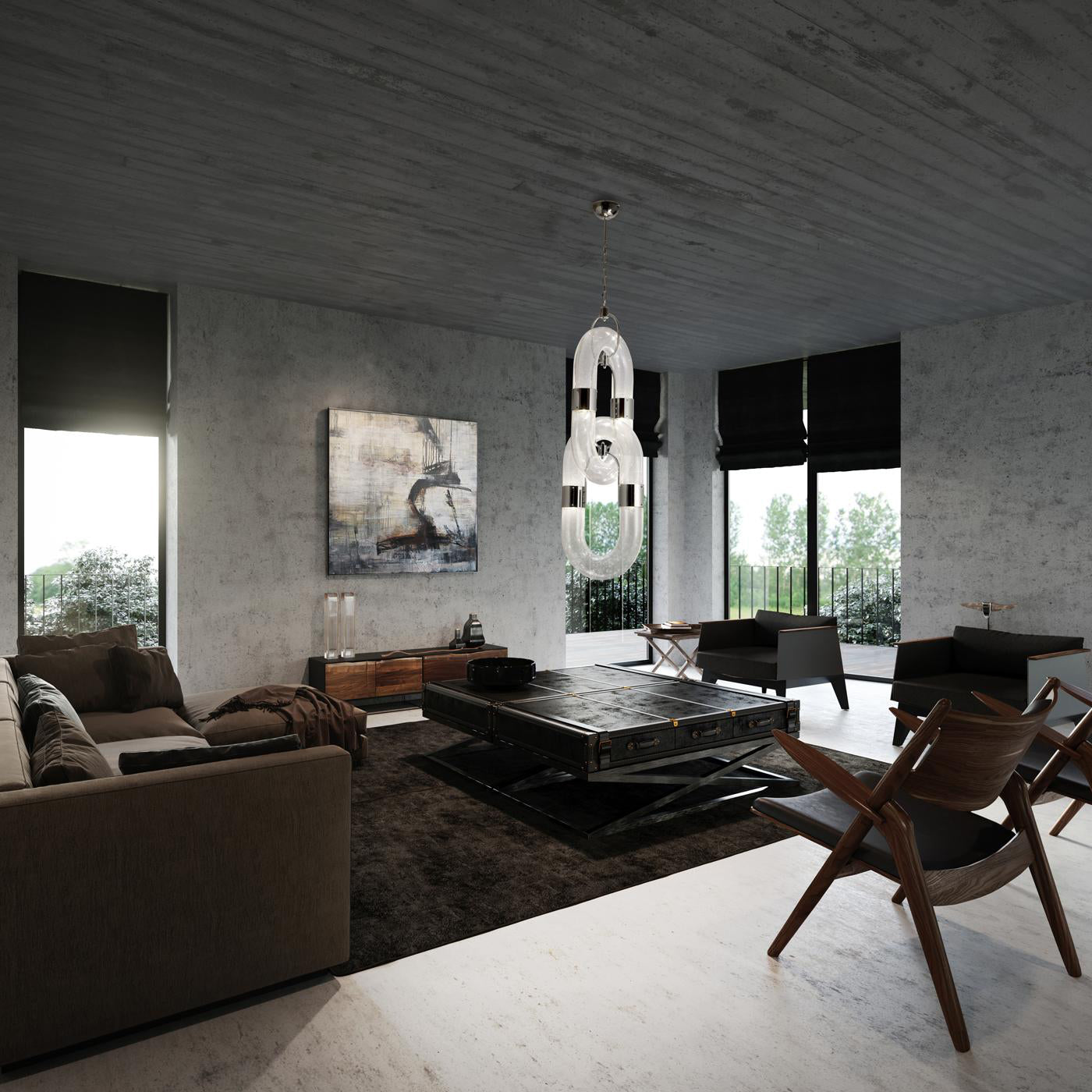 Flamara Moderne Pendelleuchte Edelstahl Kettendesign-Letslighting