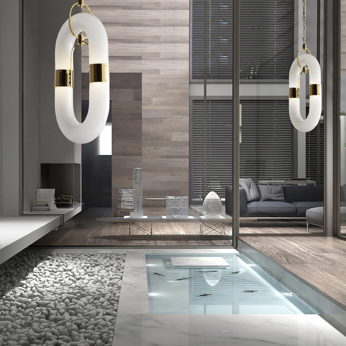 Flamara Moderne Pendelleuchte Edelstahl Kettendesign-Letslighting