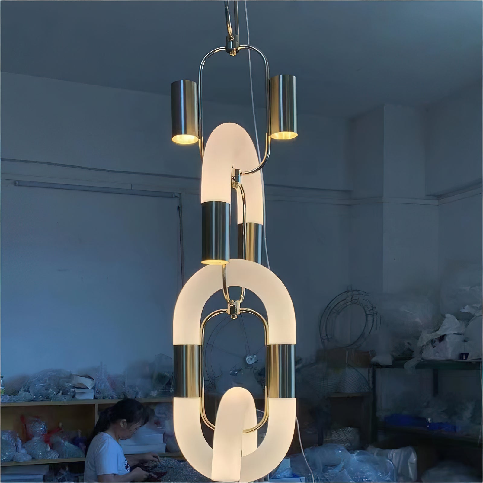 Flamara Moderne Pendelleuchte Edelstahl Kettendesign-Letslighting