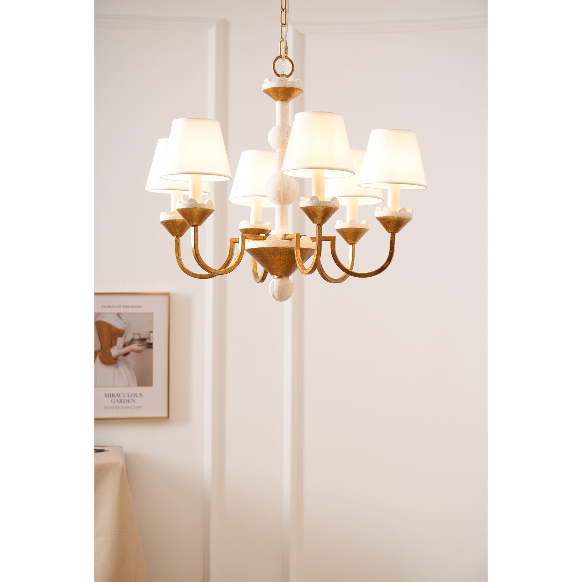 Quest Eleganter Vintage-Stoff-Kronleuchter-Letslighting