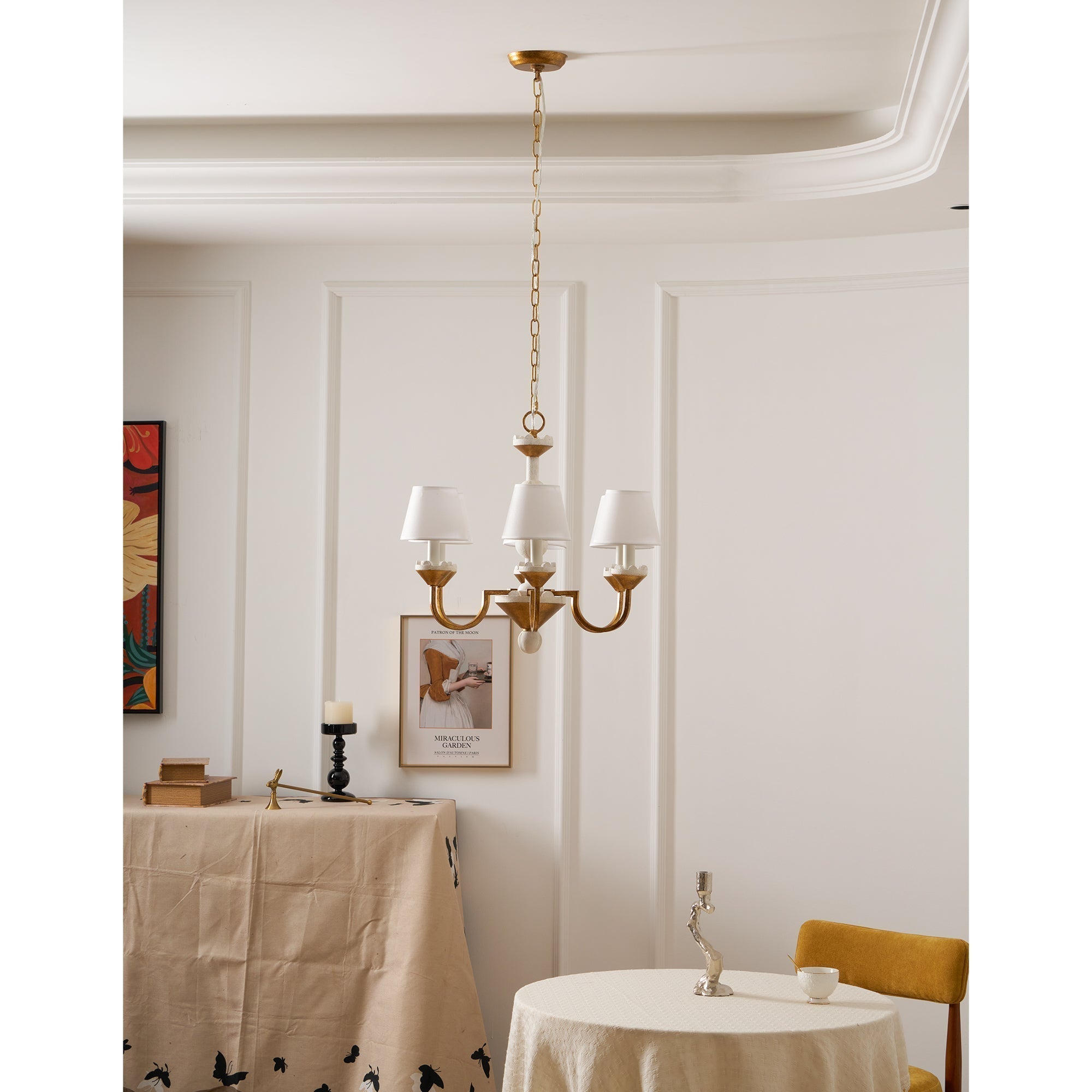 Quest Eleganter Vintage-Stoff-Kronleuchter-Letslighting