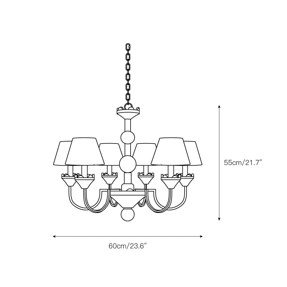 Quest Eleganter Vintage-Stoff-Kronleuchter-Letslighting