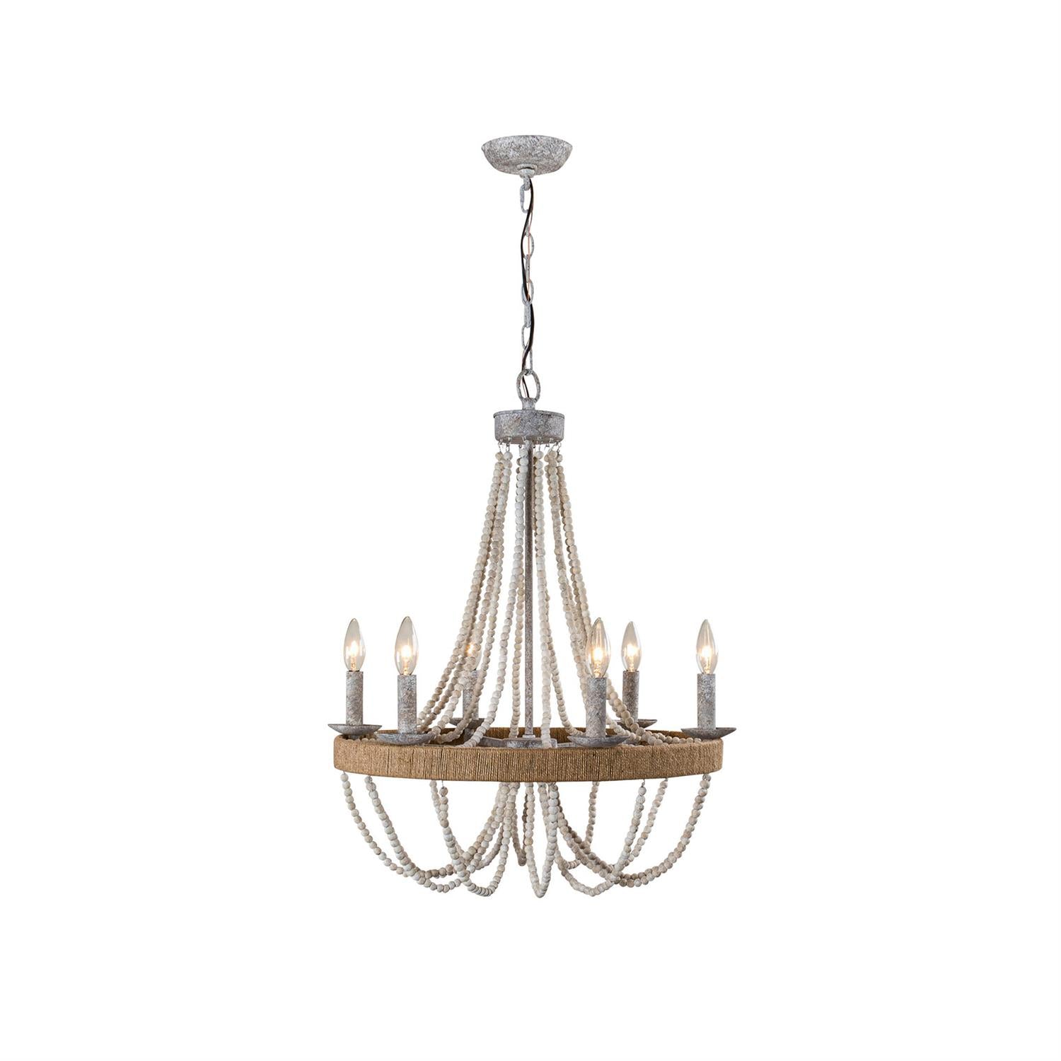 Rise Vintage Traditional Wooden Metal Chandelier - Letslighting