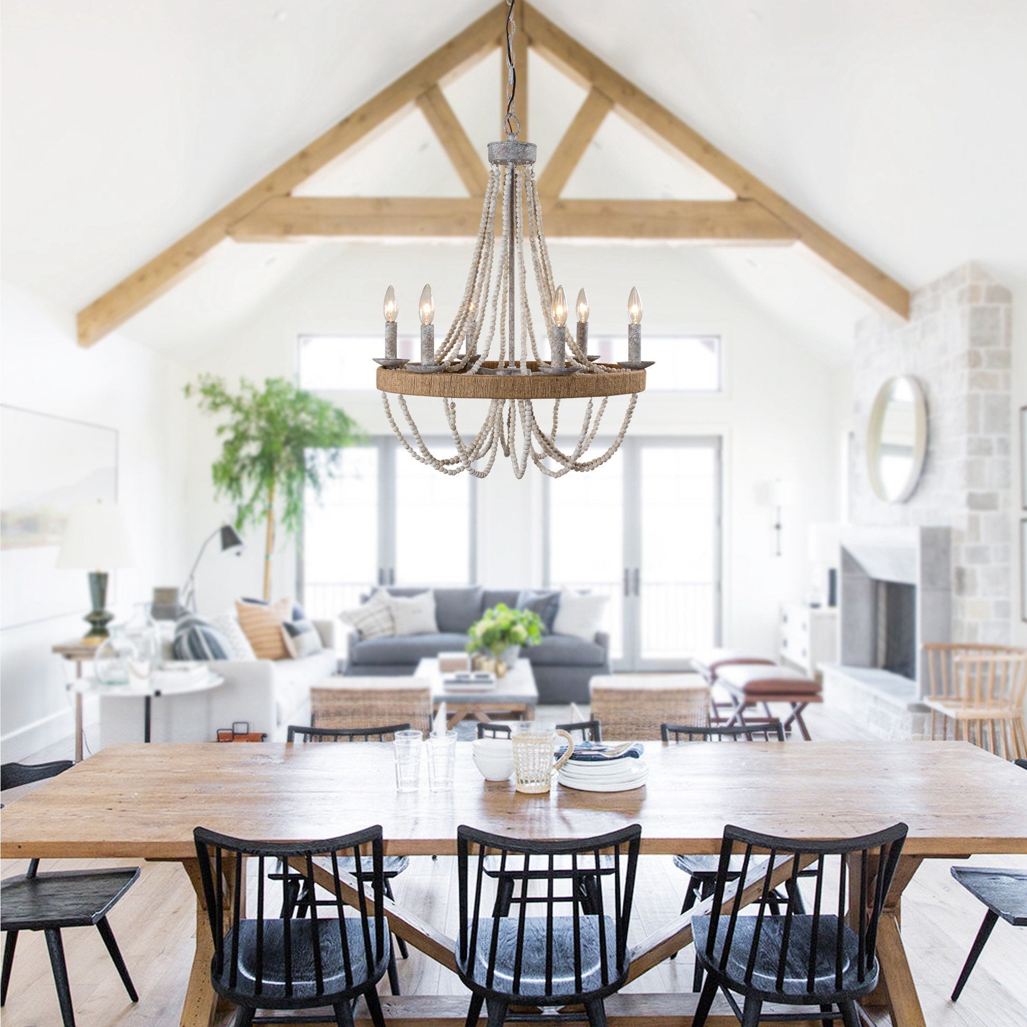 Rise Traditioneller Vintage-Kronleuchter aus Holz-Letslighting