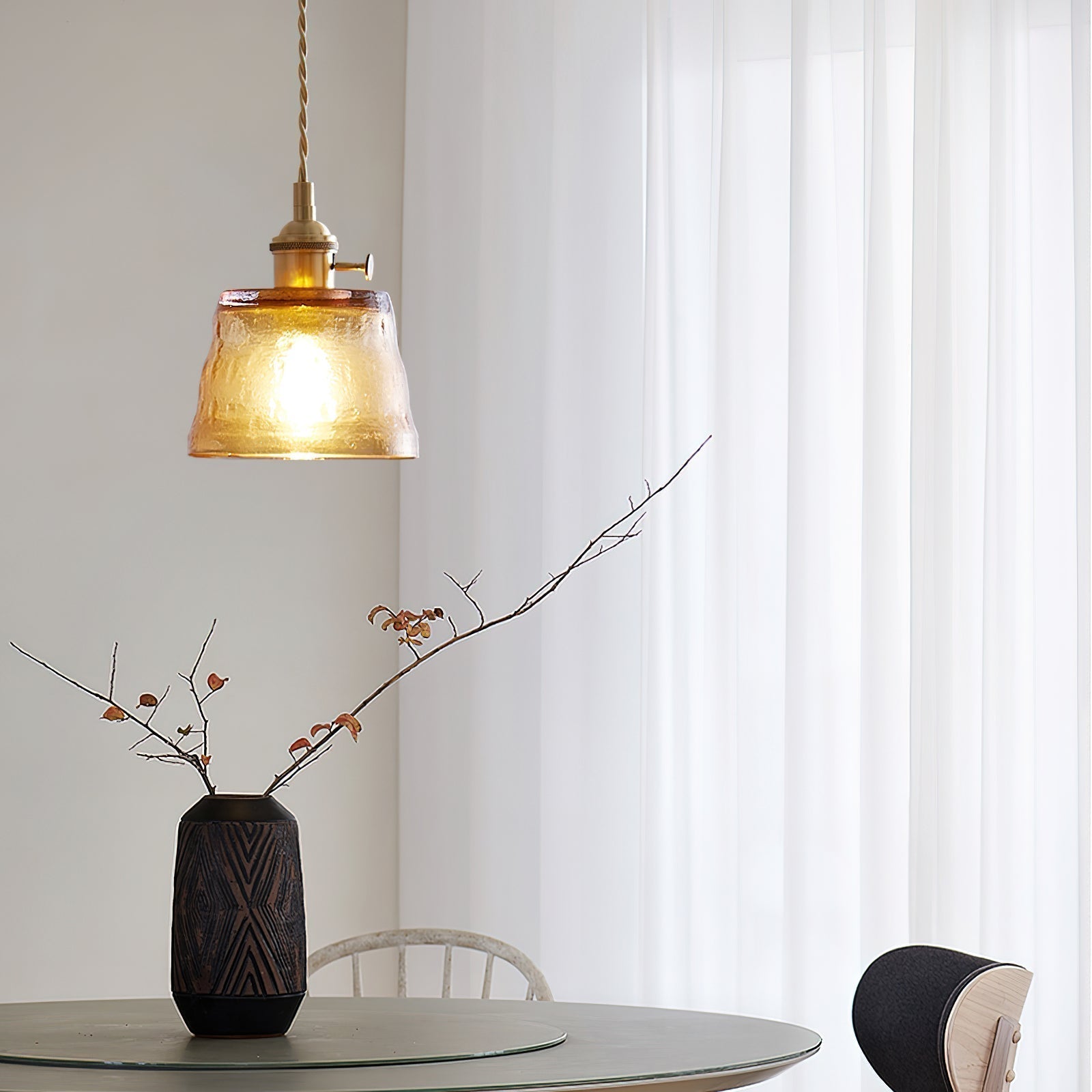 Tatum Messing Glas Vintage Pendelleuchte-Letslighting