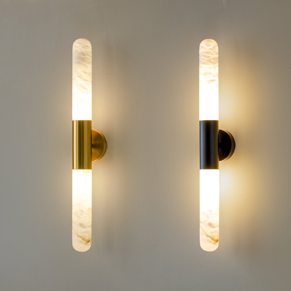 Evtalos Cylinder Alabaster Wall Light - Neutralighting