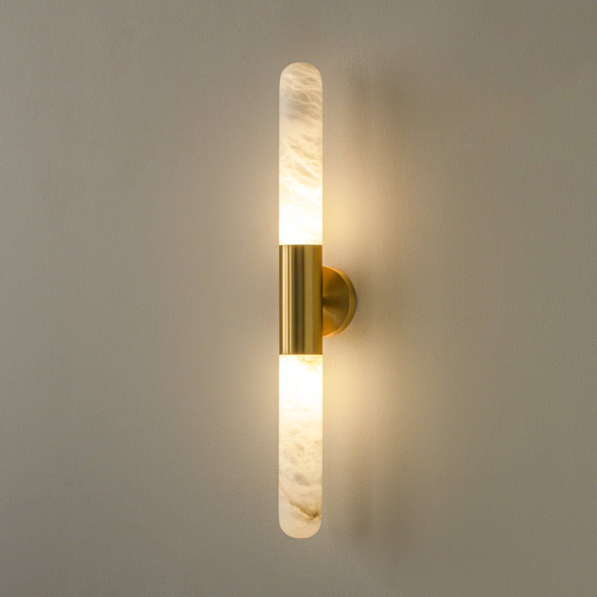 Evtalos Cylinder Alabaster Wall Light - Neutralighting