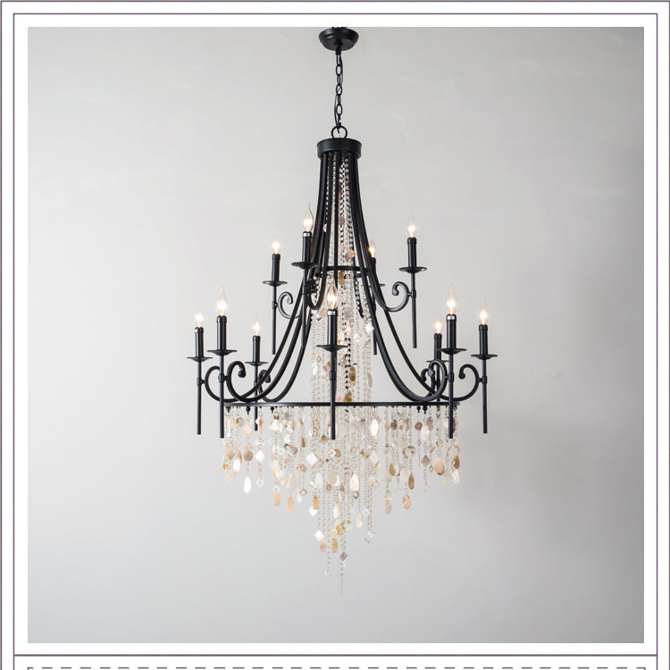 Trove Postmodern Luxury Natural Metal Alabaster Chandelier - Letslighting