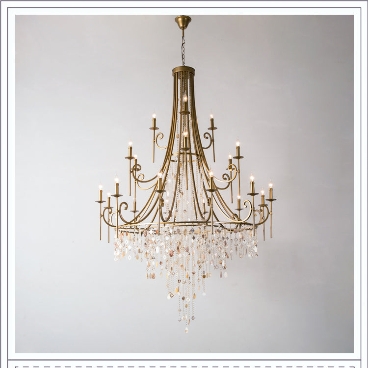 Trove Postmodern Luxury Natural Metal Alabaster Chandelier - Letslighting